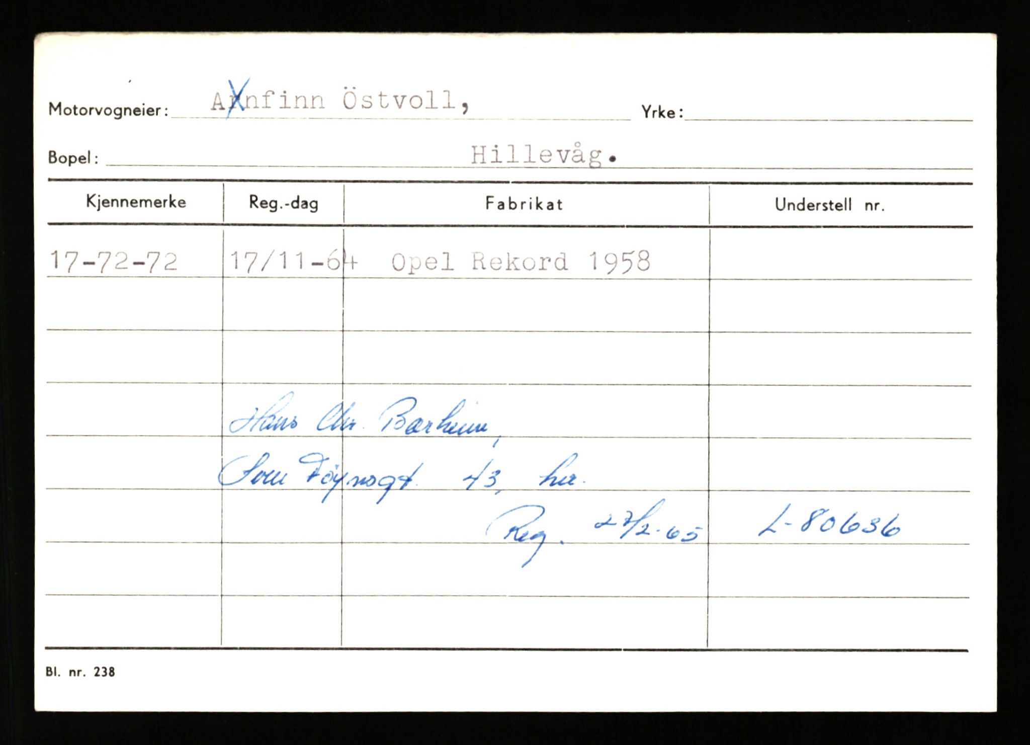 Stavanger trafikkstasjon, AV/SAST-A-101942/0/G/L0010: Registreringsnummer: 130000 - 239953, 1930-1971, p. 1627