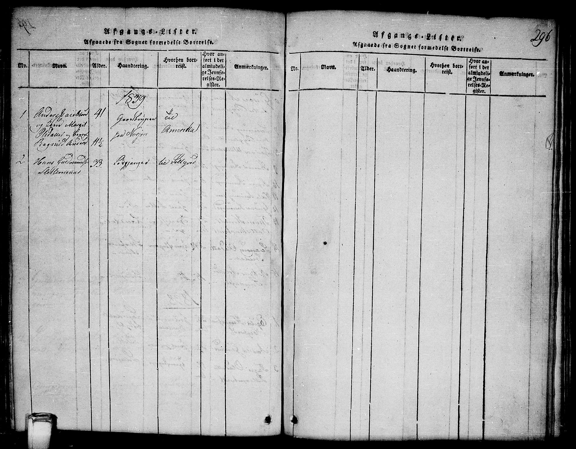 Kviteseid kirkebøker, SAKO/A-276/G/Gb/L0001: Parish register (copy) no. II 1, 1815-1842, p. 296