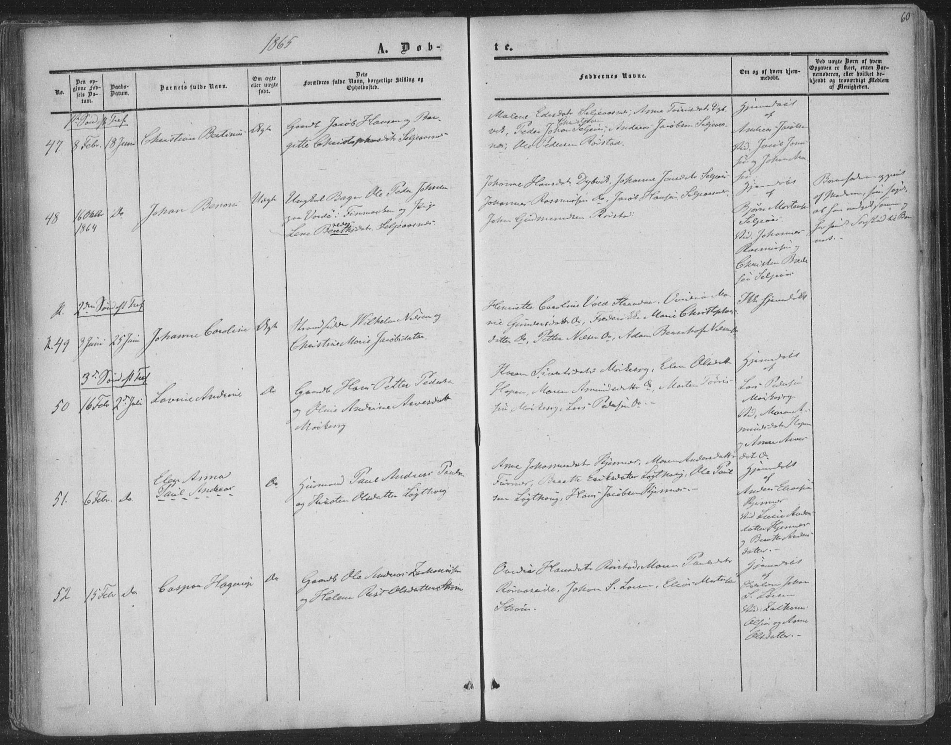 Ministerialprotokoller, klokkerbøker og fødselsregistre - Nordland, AV/SAT-A-1459/853/L0770: Parish register (official) no. 853A09, 1857-1870, p. 60