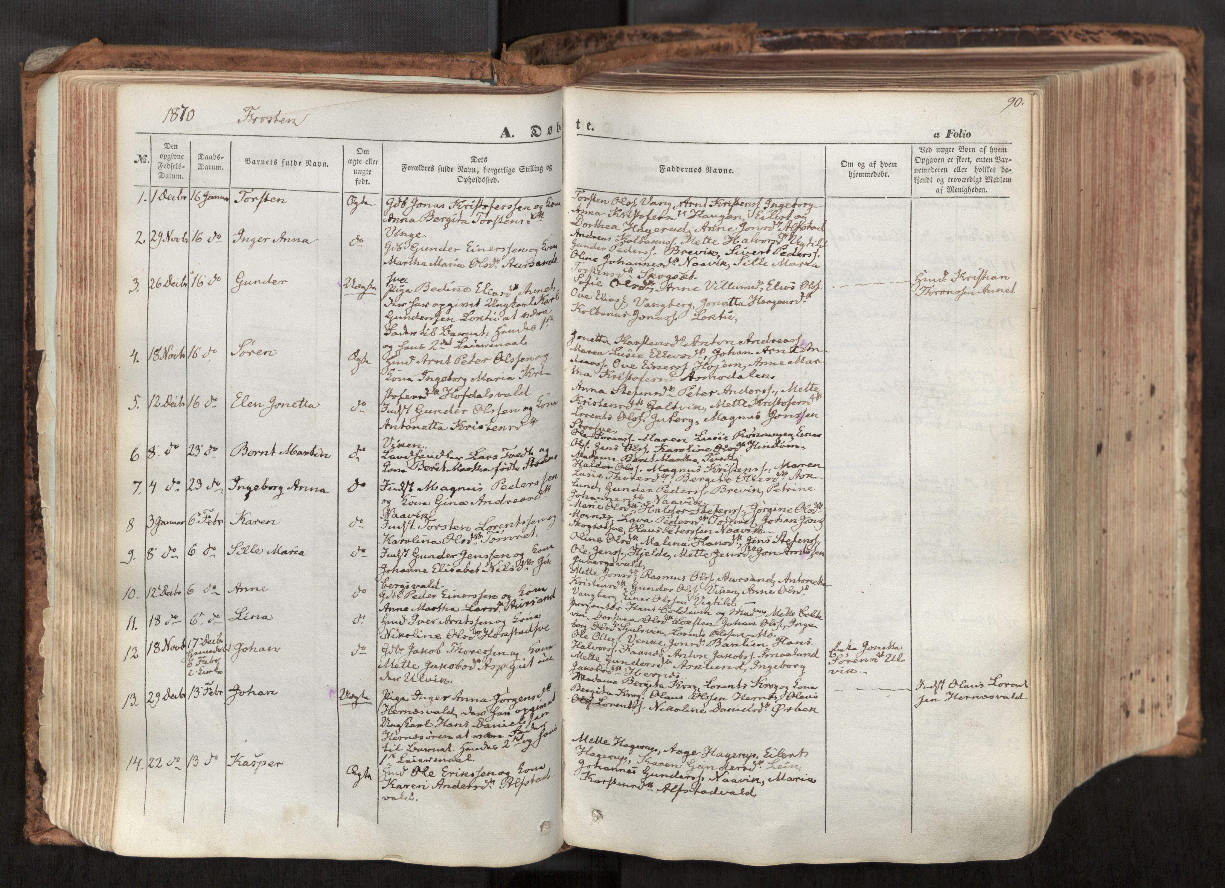Ministerialprotokoller, klokkerbøker og fødselsregistre - Nord-Trøndelag, SAT/A-1458/713/L0116: Parish register (official) no. 713A07, 1850-1877, p. 90