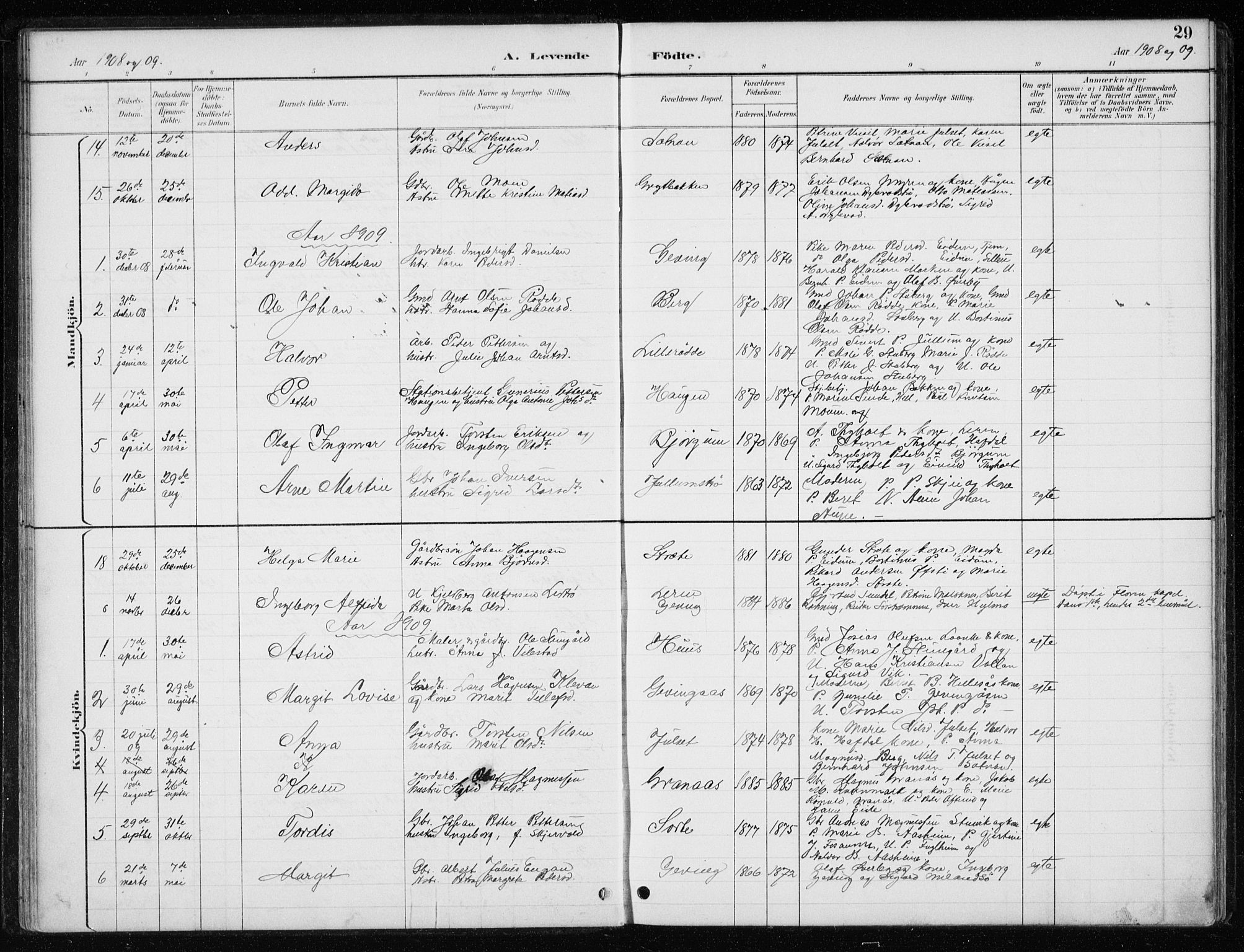 Ministerialprotokoller, klokkerbøker og fødselsregistre - Nord-Trøndelag, SAT/A-1458/710/L0096: Parish register (copy) no. 710C01, 1892-1925, p. 29