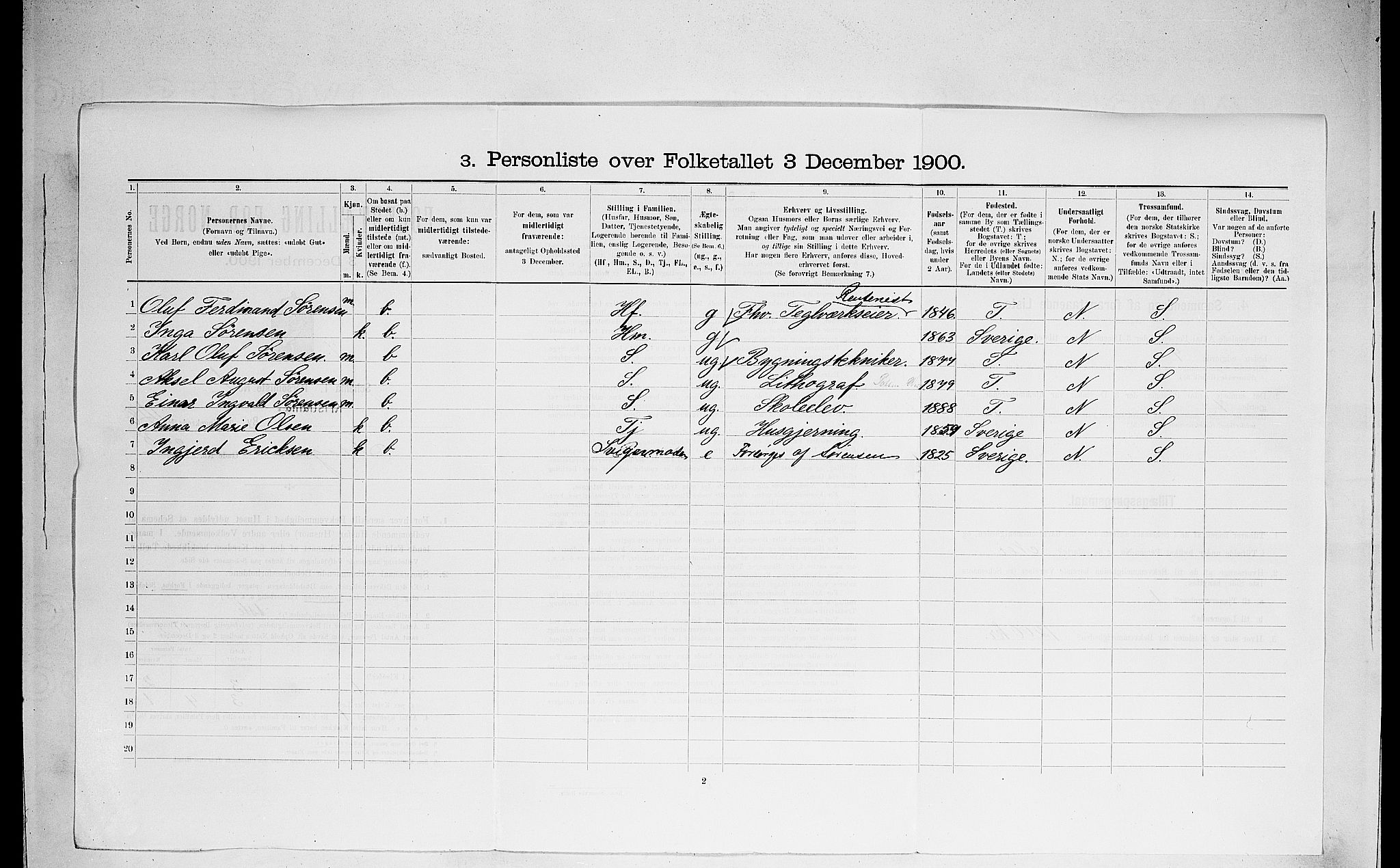 SAO, 1900 census for Kristiania, 1900, p. 25550