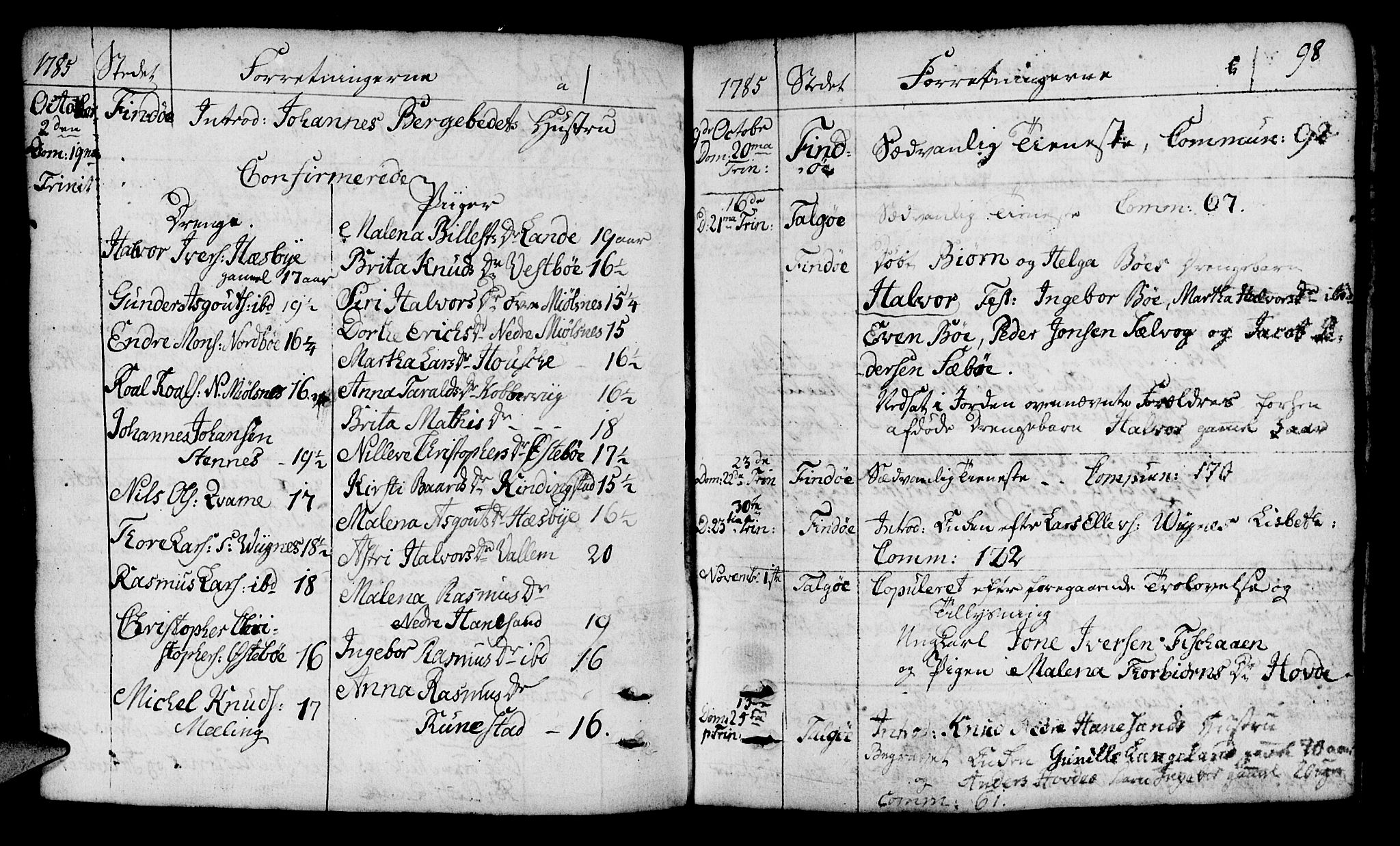 Finnøy sokneprestkontor, SAST/A-101825/H/Ha/Haa/L0005: Parish register (official) no. A 5, 1773-1816, p. 98