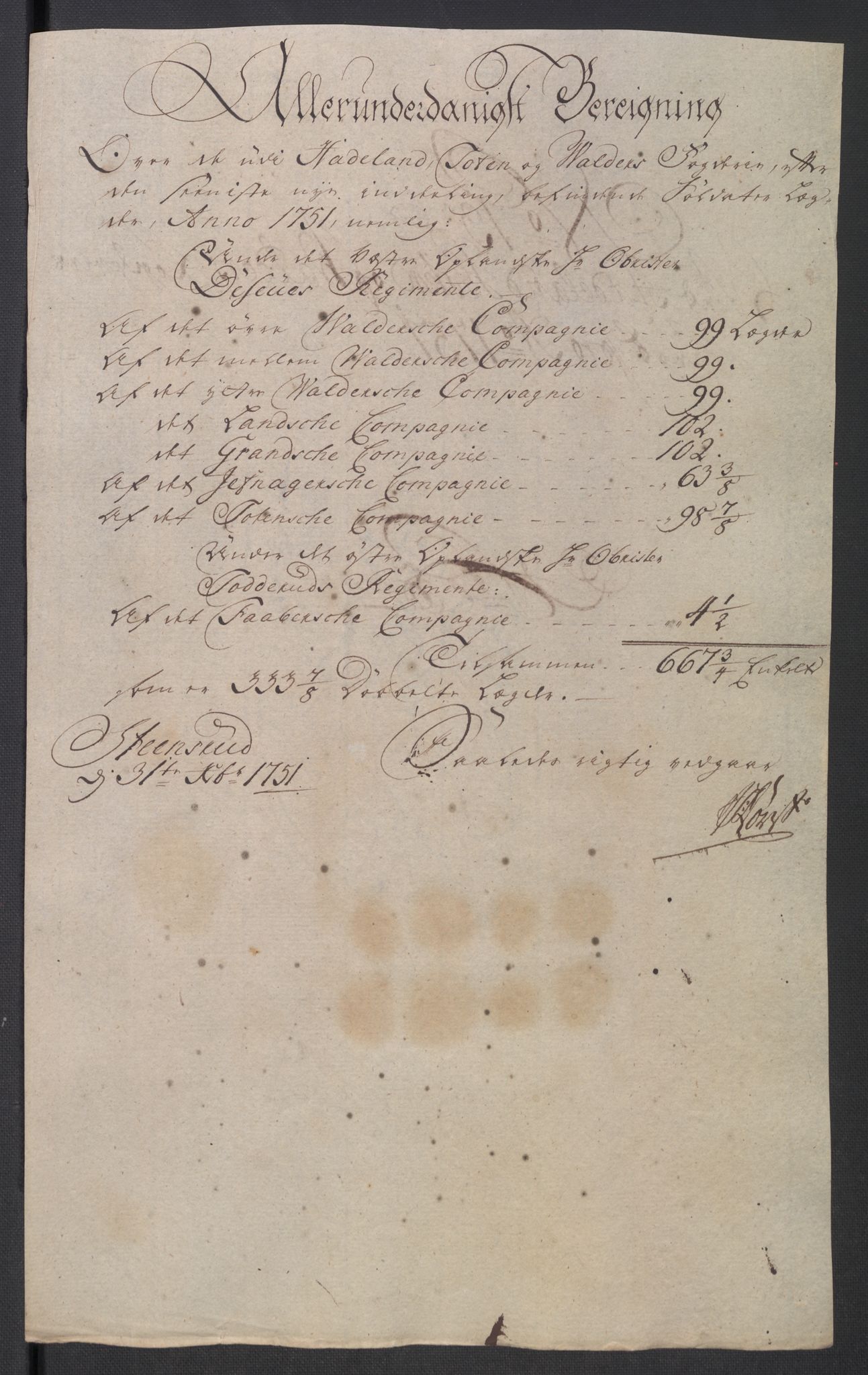 Rentekammeret inntil 1814, Reviderte regnskaper, Fogderegnskap, AV/RA-EA-4092/R18/L1348: Fogderegnskap Hadeland, Toten og Valdres, 1750-1751, p. 410