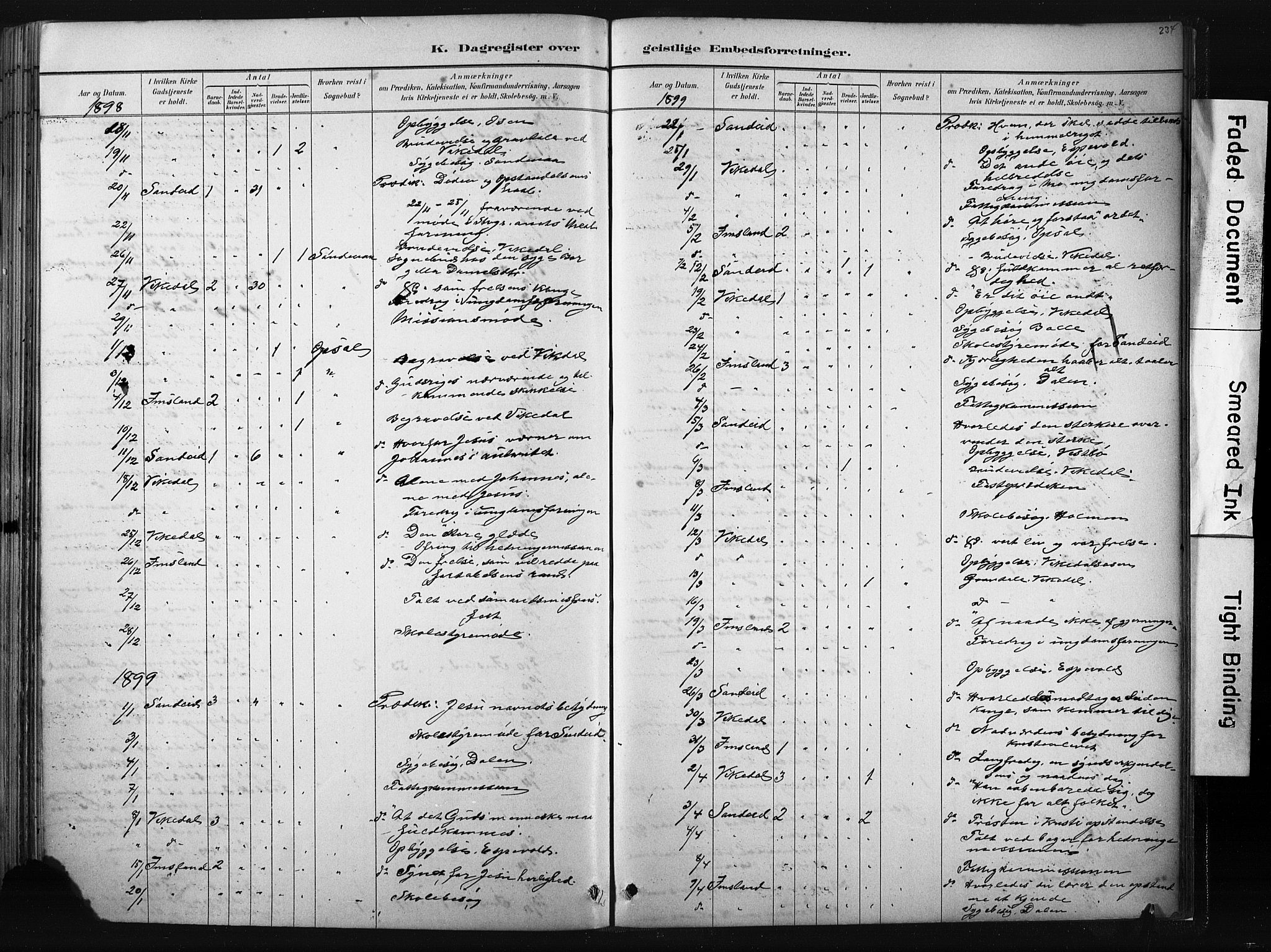 Vikedal sokneprestkontor, AV/SAST-A-101840/01/IV: Parish register (official) no. A 10, 1884-1907, p. 234