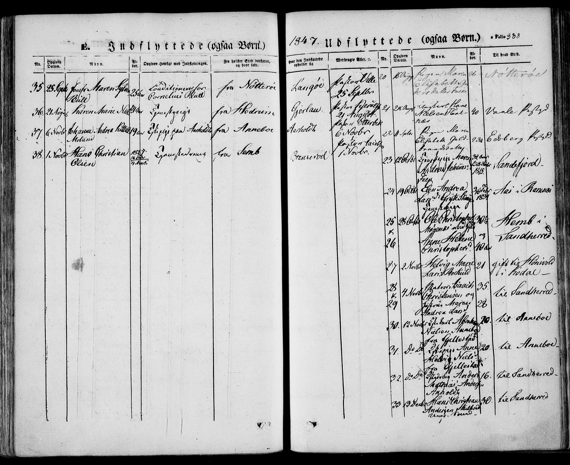 Stokke kirkebøker, AV/SAKO-A-320/F/Fa/L0007: Parish register (official) no. I 7, 1844-1857, p. 388