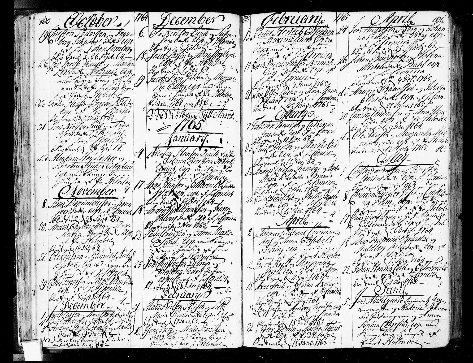 Oslo domkirke Kirkebøker, SAO/A-10752/F/Fa/L0004: Parish register (official) no. 4, 1743-1786, p. 100-101