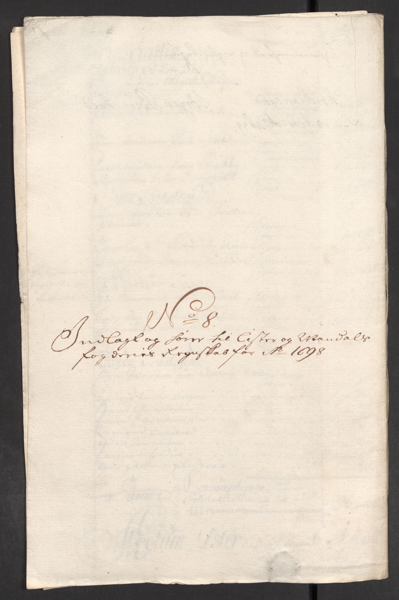 Rentekammeret inntil 1814, Reviderte regnskaper, Fogderegnskap, RA/EA-4092/R43/L2547: Fogderegnskap Lista og Mandal, 1698-1699, p. 64