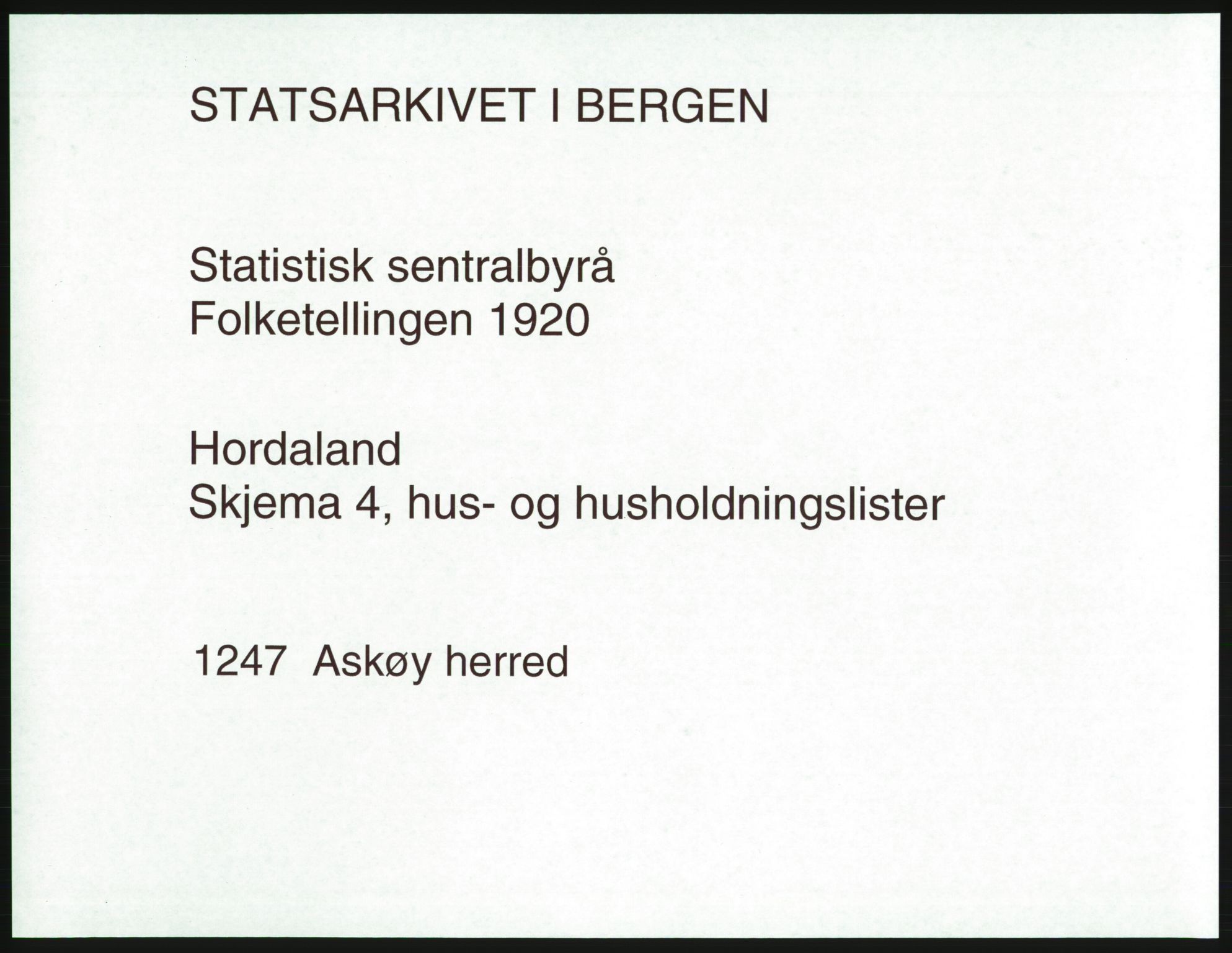 SAB, 1920 census for Askøy, 1920, p. 48