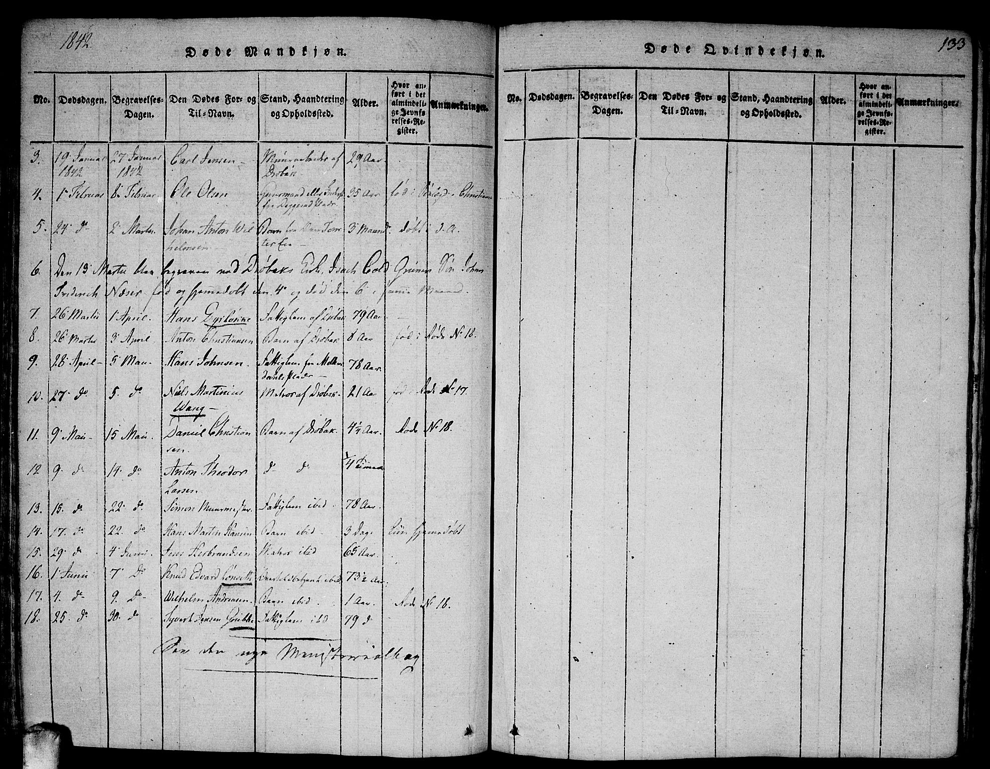 Drøbak prestekontor Kirkebøker, AV/SAO-A-10142a/F/Fa/L0001: Parish register (official) no. I 1, 1816-1842, p. 133