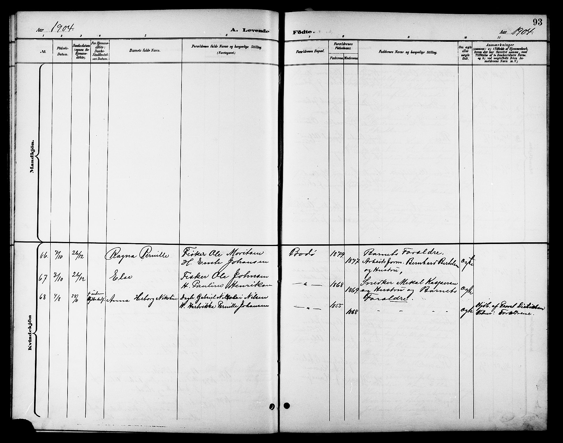 Ministerialprotokoller, klokkerbøker og fødselsregistre - Nordland, SAT/A-1459/801/L0033: Parish register (copy) no. 801C08, 1898-1910, p. 93