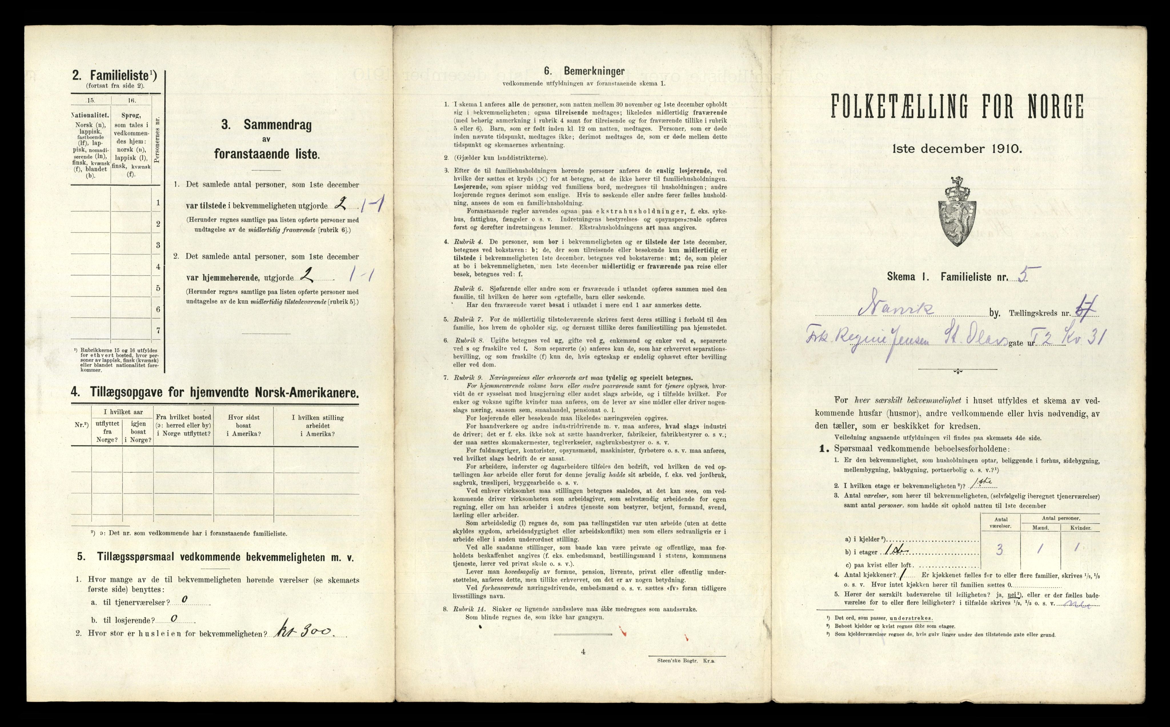 RA, 1910 census for Narvik, 1910, p. 1481