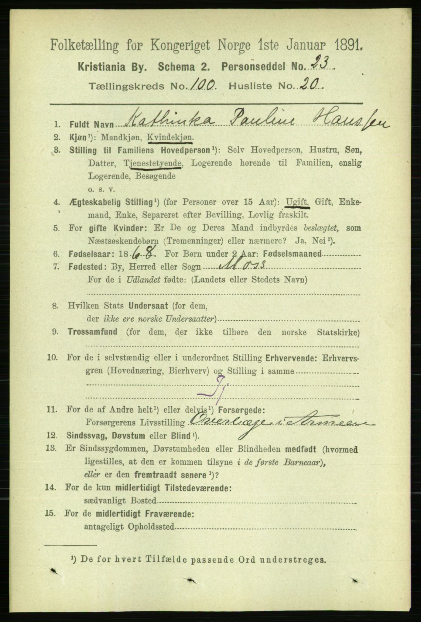 RA, 1891 census for 0301 Kristiania, 1891, p. 49797