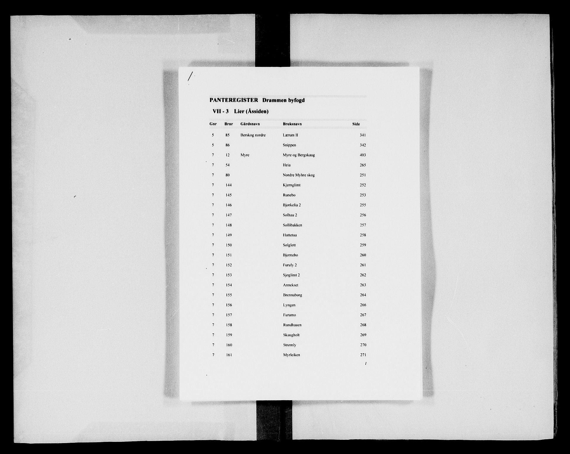 Drammen byfogd, SAKO/A-222/G/Gb/Gbg/L0003: Mortgage register no. VII 3