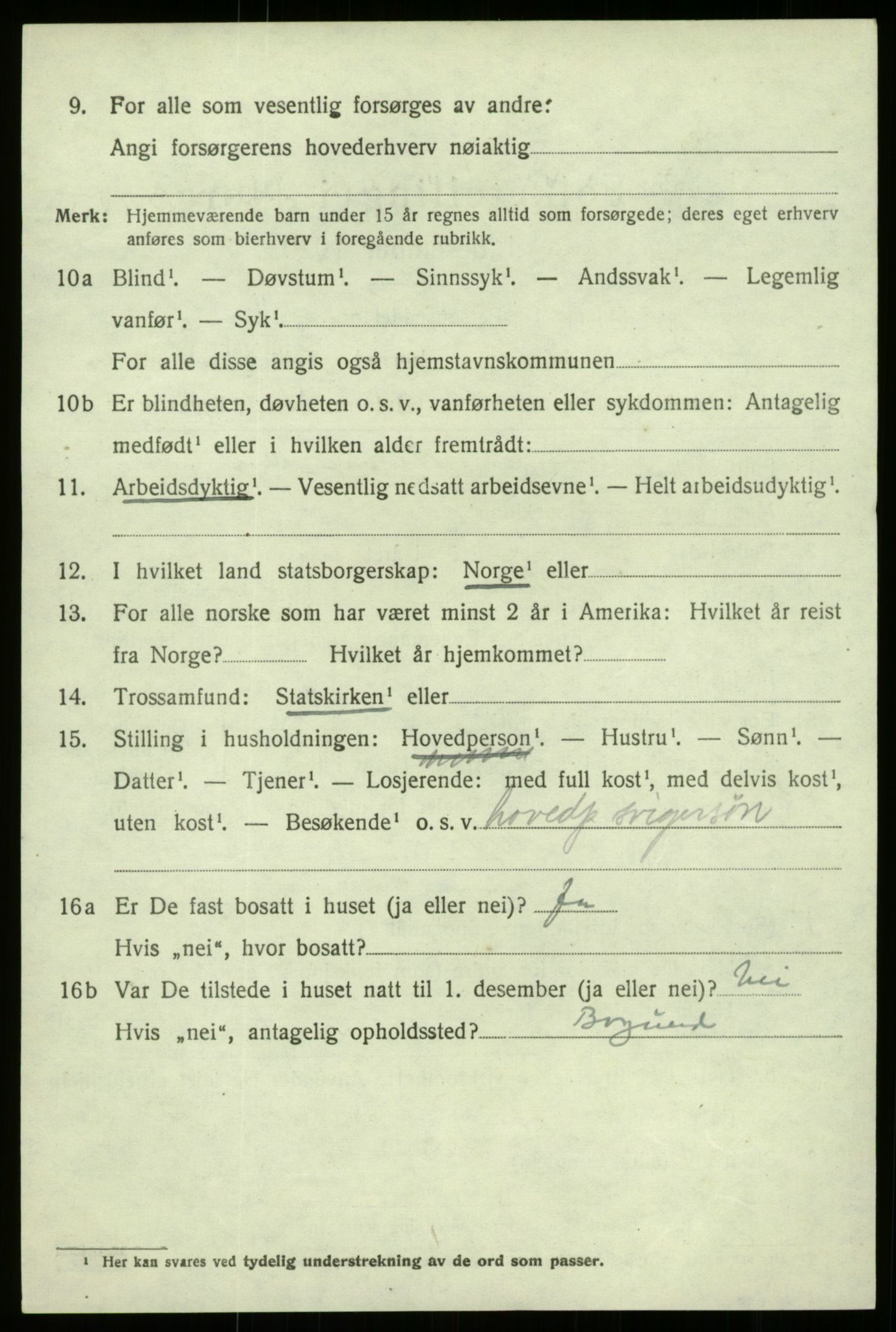 SAB, 1920 census for Lærdal, 1920, p. 1751