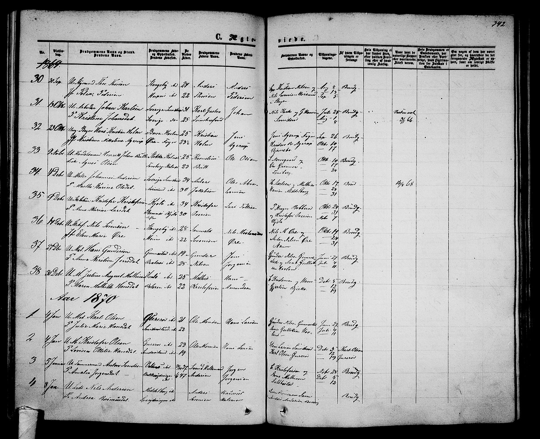 Nøtterøy kirkebøker, AV/SAKO-A-354/G/Ga/L0002: Parish register (copy) no. I 2, 1860-1877, p. 342