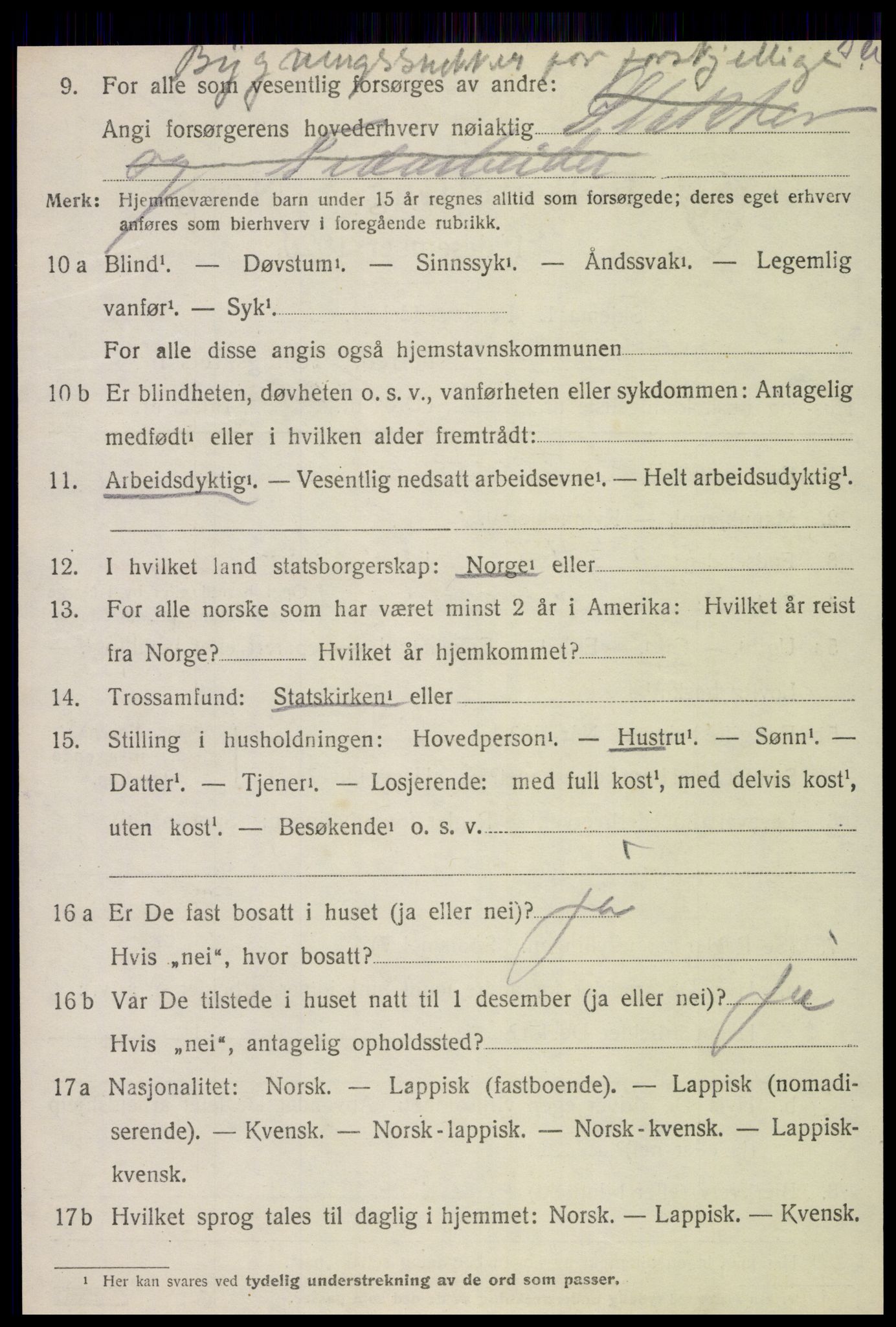 SAT, 1920 census for Verdal, 1920, p. 4710