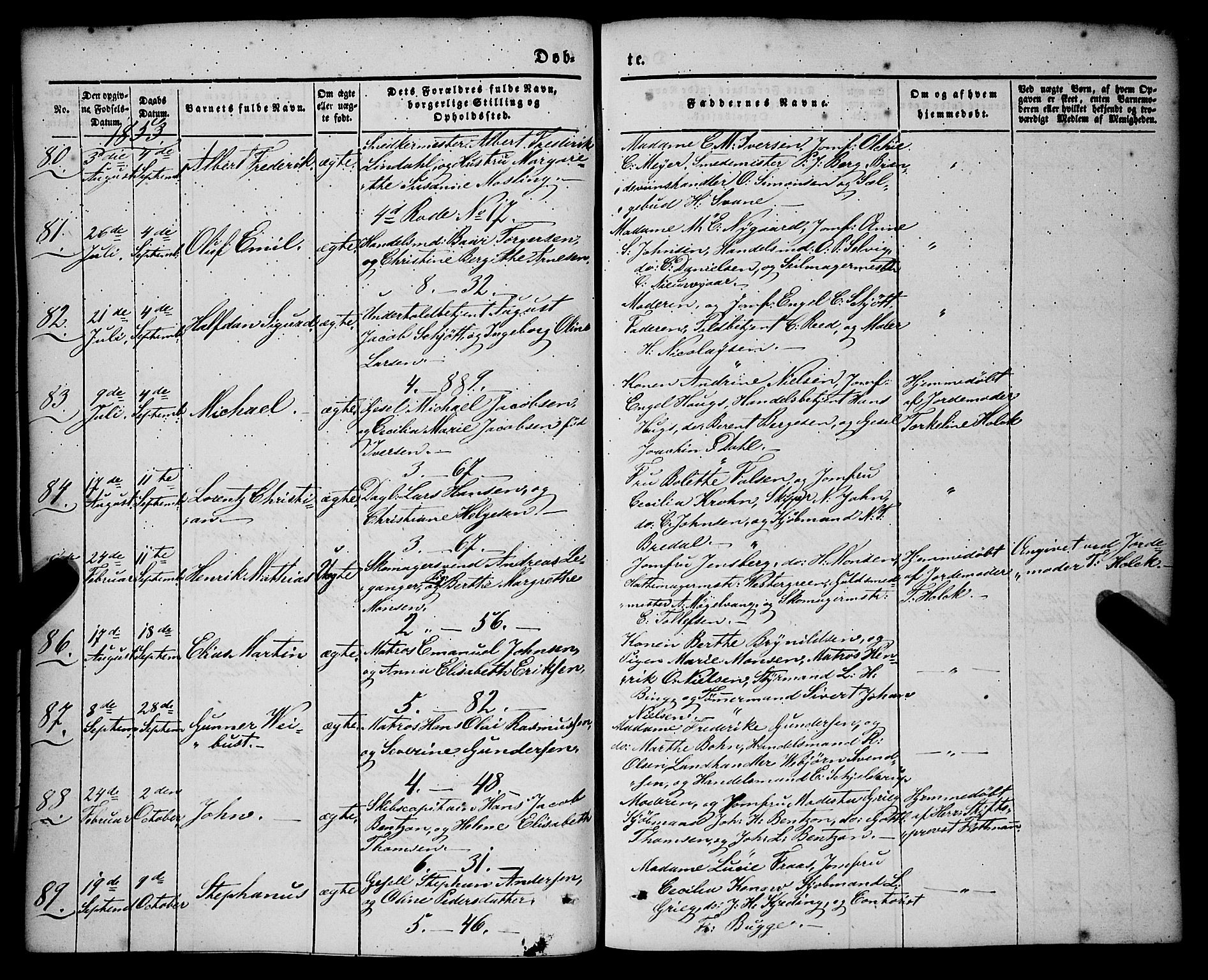 Nykirken Sokneprestembete, SAB/A-77101/H/Haa/L0014: Parish register (official) no. B 1, 1844-1858, p. 88