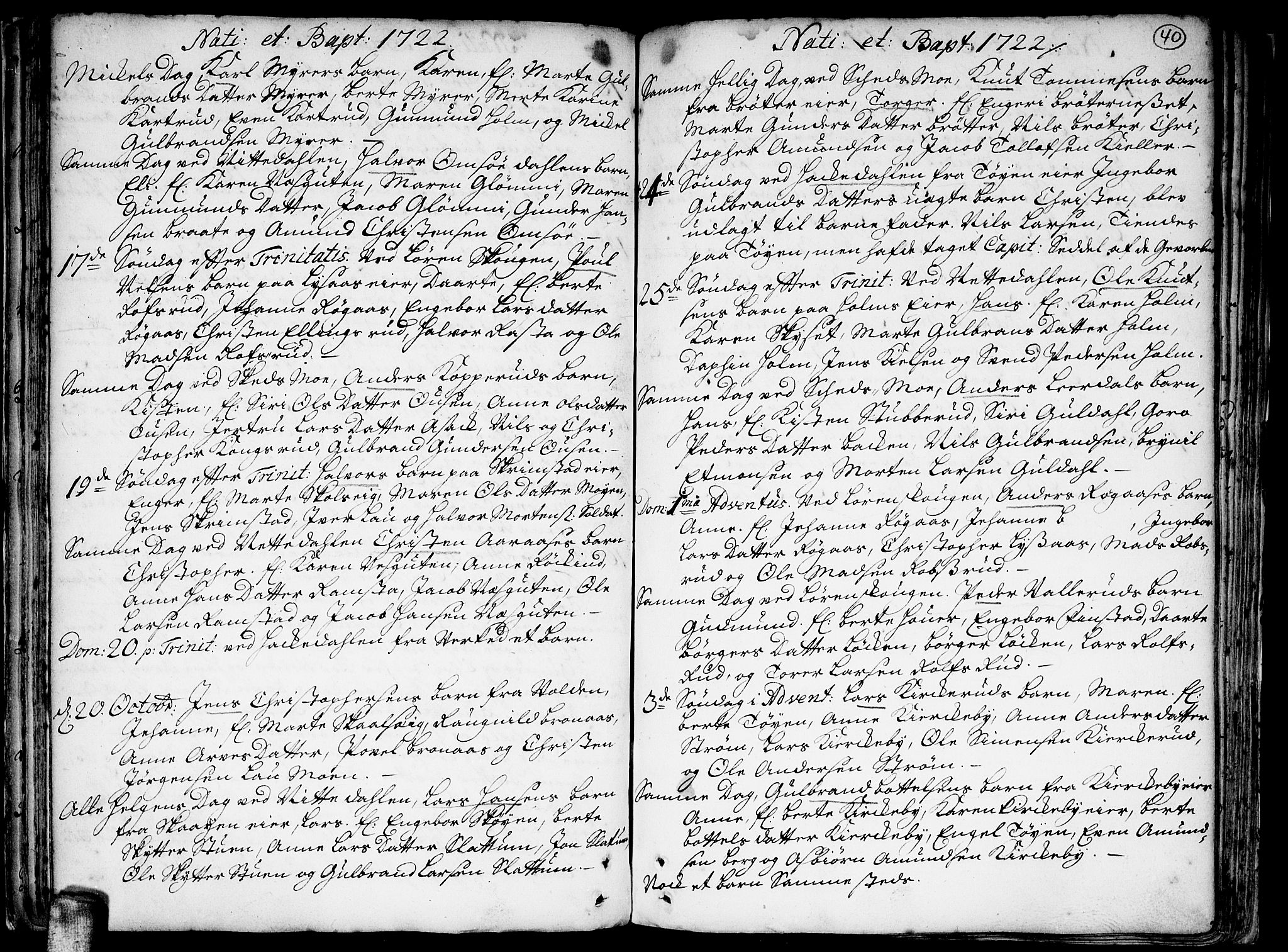Skedsmo prestekontor Kirkebøker, SAO/A-10033a/F/Fa/L0002: Parish register (official) no. I 2, 1715-1727, p. 40