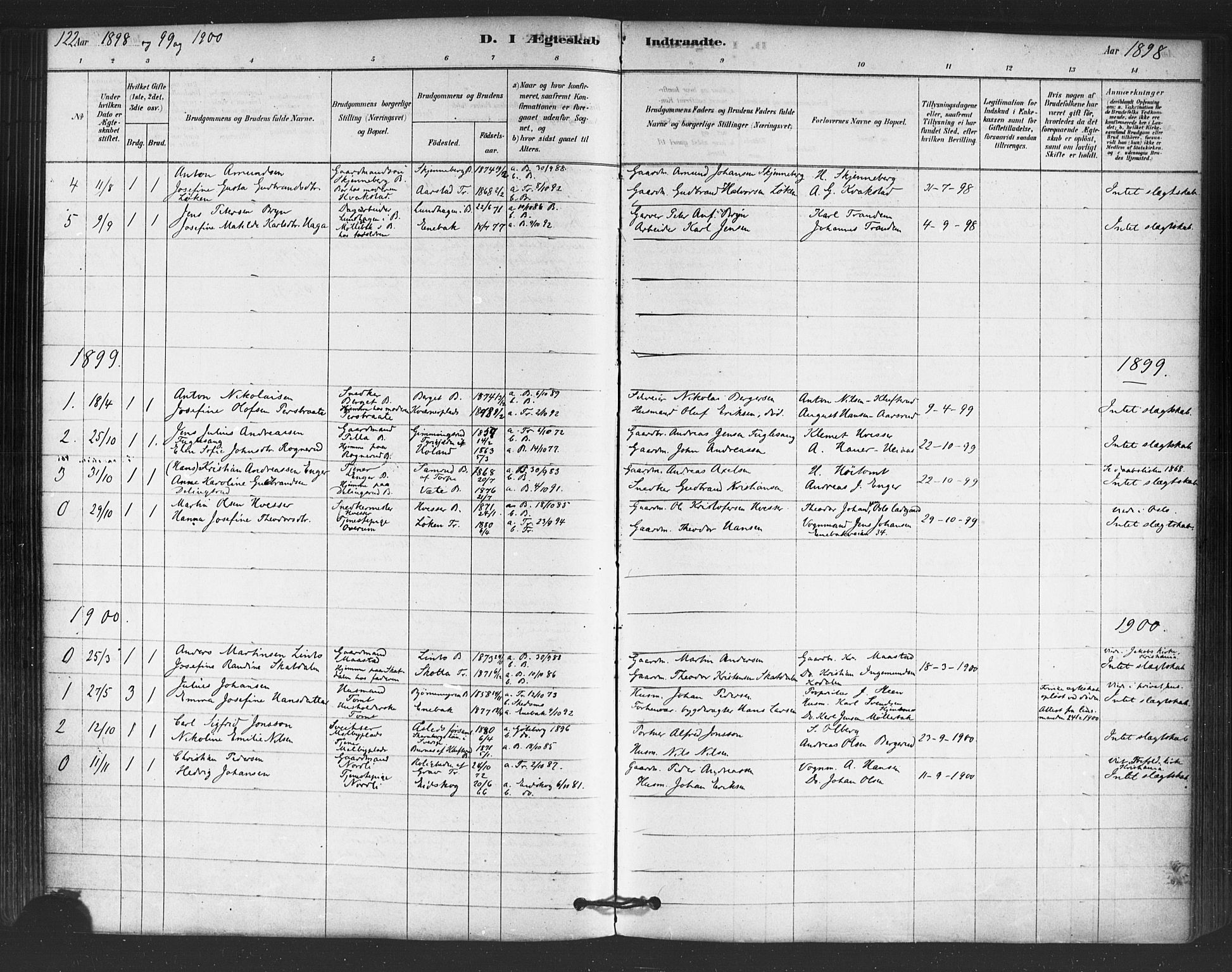 Trøgstad prestekontor Kirkebøker, AV/SAO-A-10925/F/Fb/L0001: Parish register (official) no. II 1, 1878-1902, p. 122