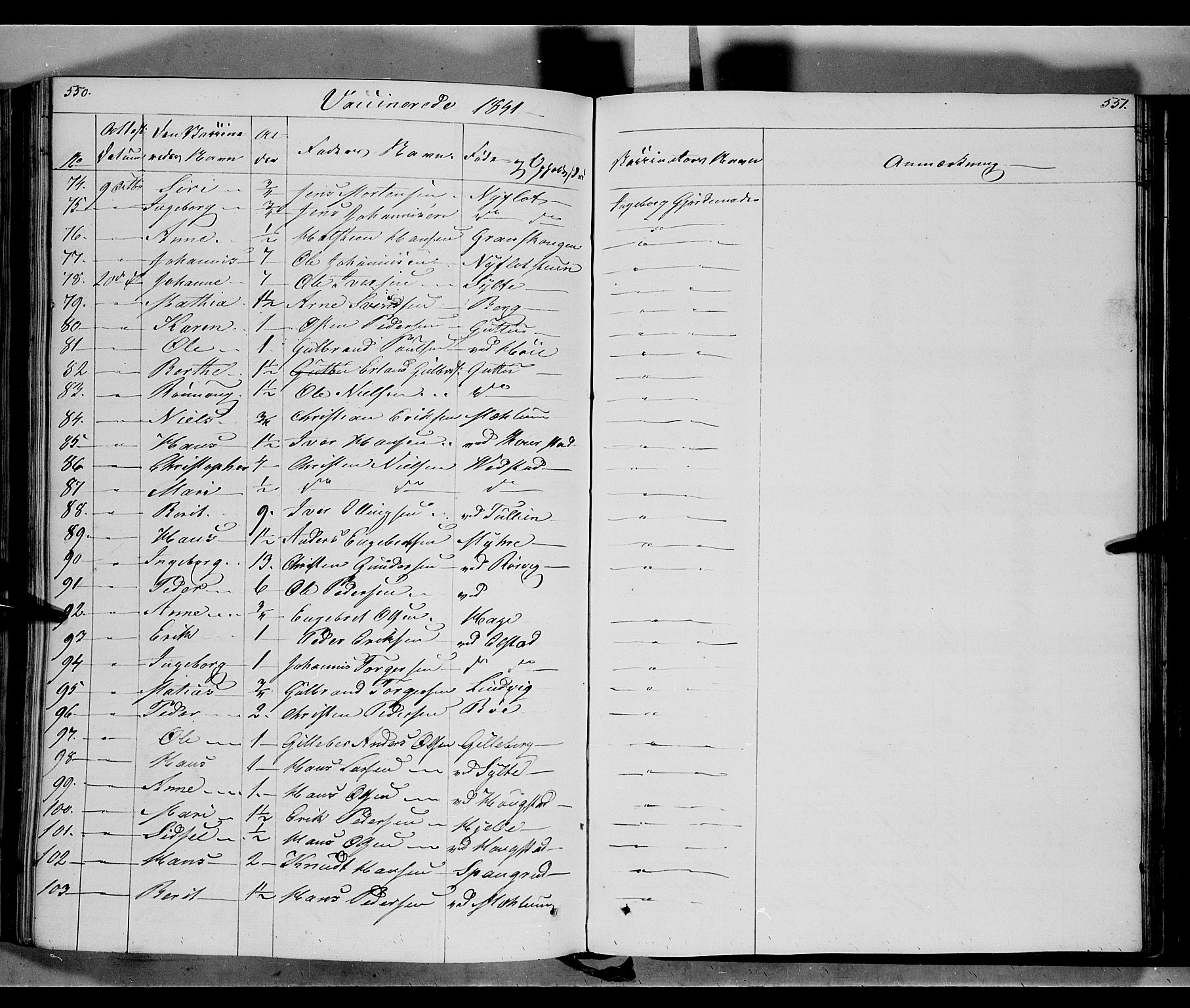 Ringebu prestekontor, SAH/PREST-082/H/Ha/Haa/L0005: Parish register (official) no. 5, 1839-1848, p. 550-551