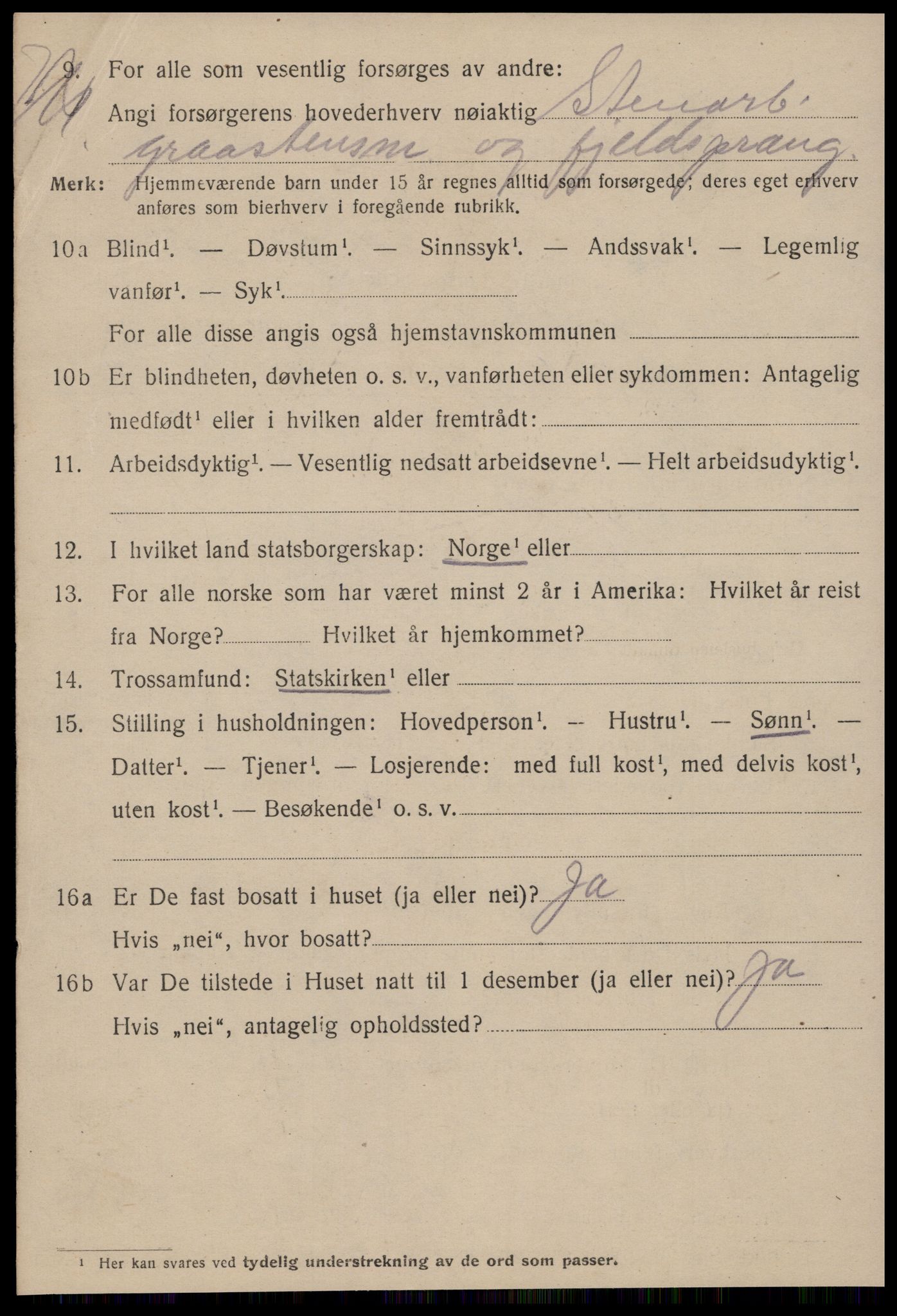 SAT, 1920 census for Kristiansund, 1920, p. 19838