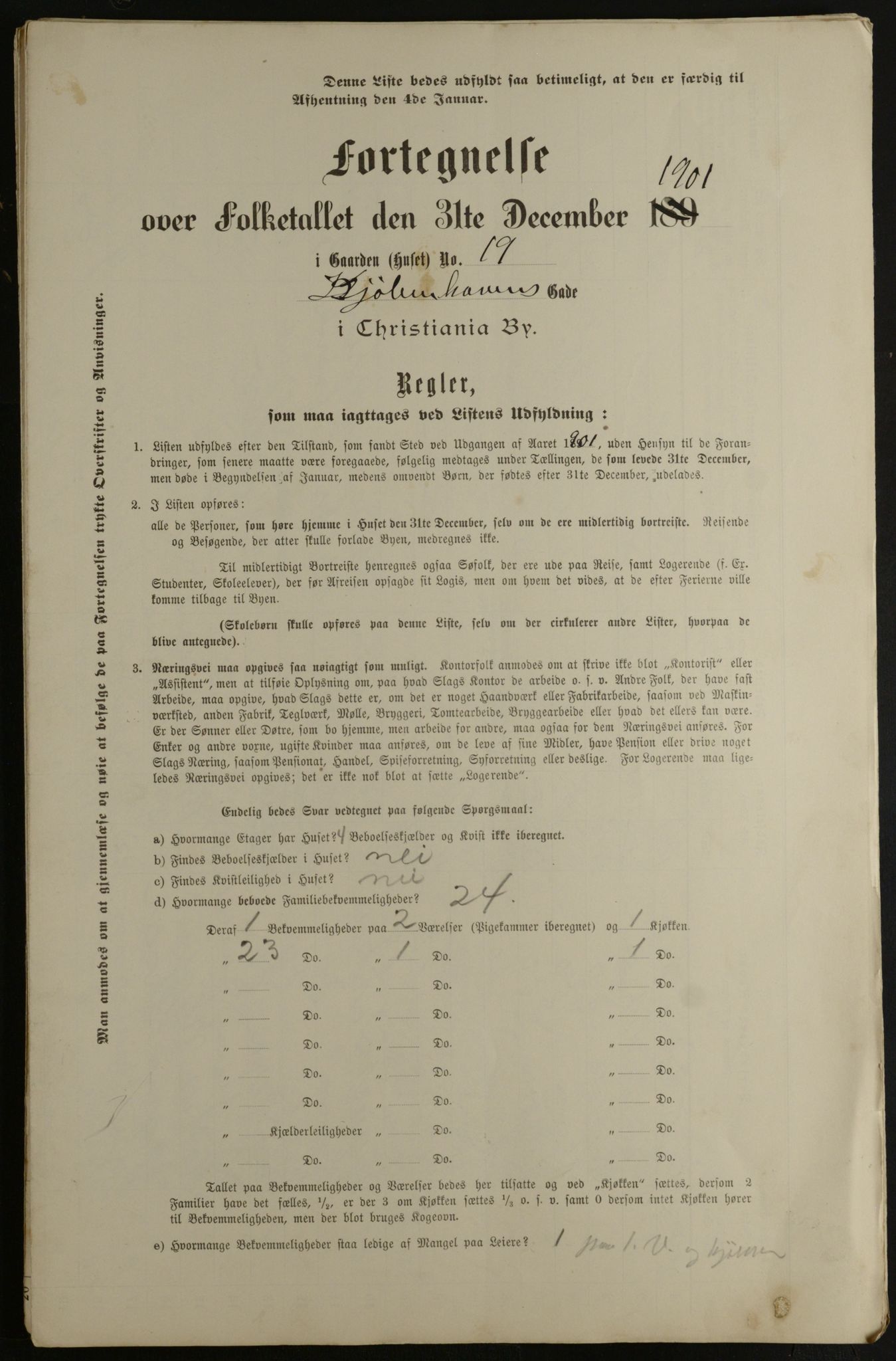 OBA, Municipal Census 1901 for Kristiania, 1901, p. 8467