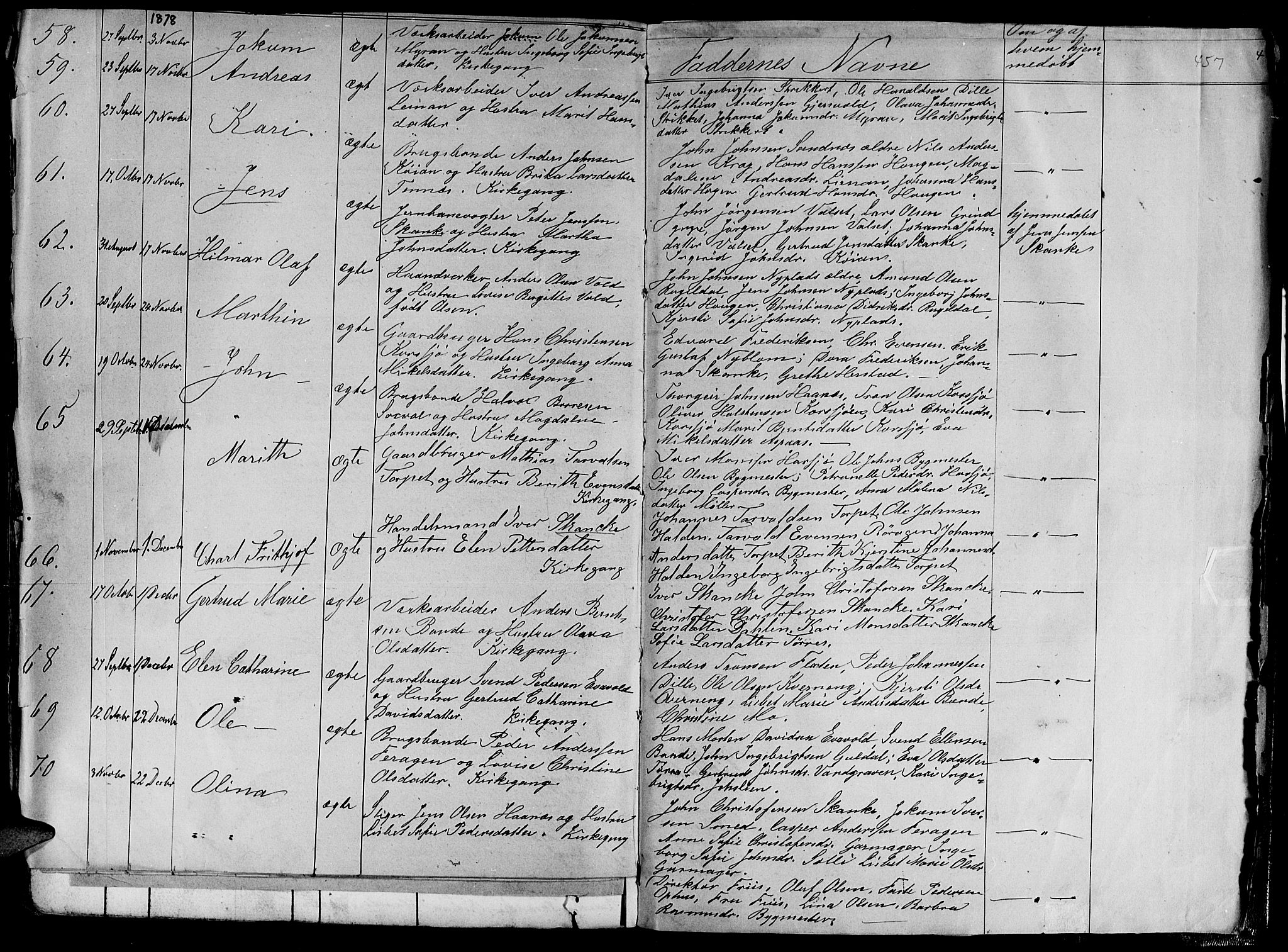 Ministerialprotokoller, klokkerbøker og fødselsregistre - Sør-Trøndelag, AV/SAT-A-1456/681/L0938: Parish register (copy) no. 681C02, 1829-1879, p. 457