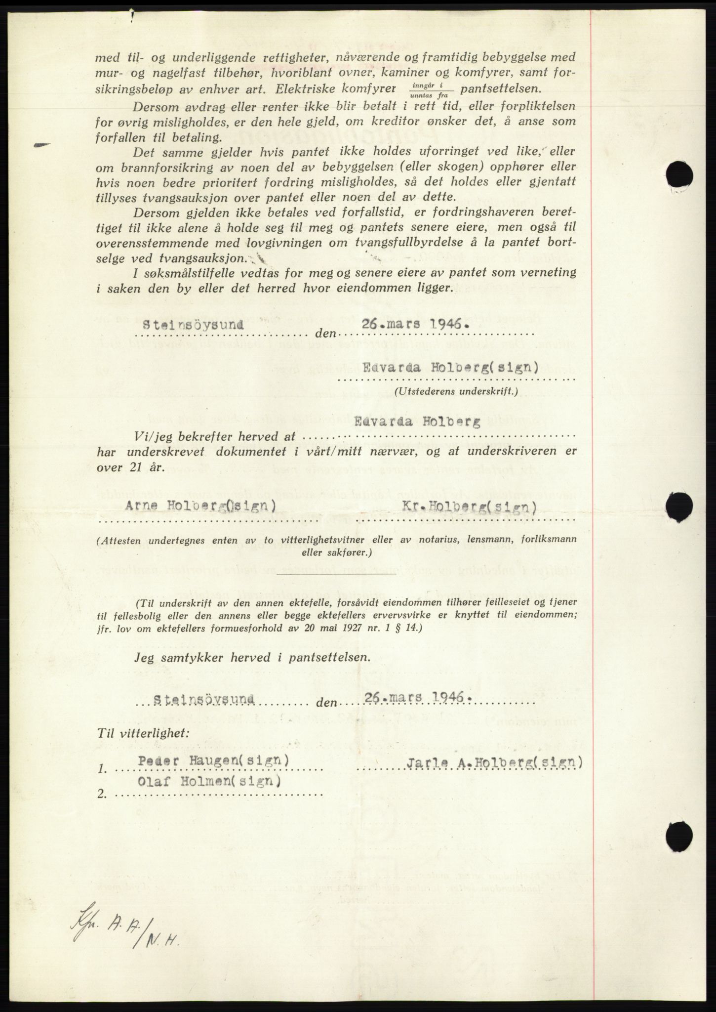 Nordmøre sorenskriveri, AV/SAT-A-4132/1/2/2Ca: Mortgage book no. B94, 1946-1946, Diary no: : 1394/1946