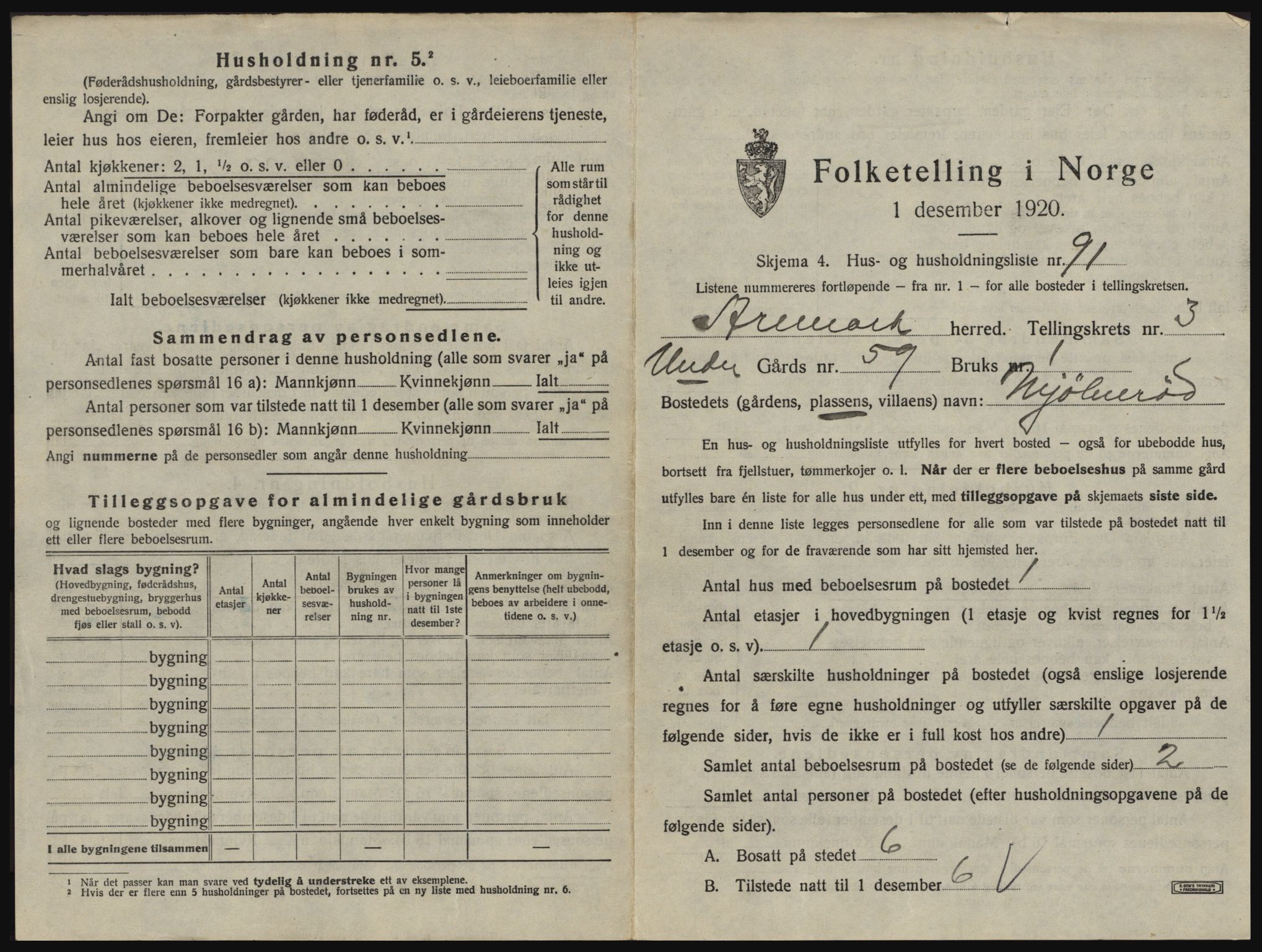 SAO, 1920 census for Aremark, 1920, p. 473