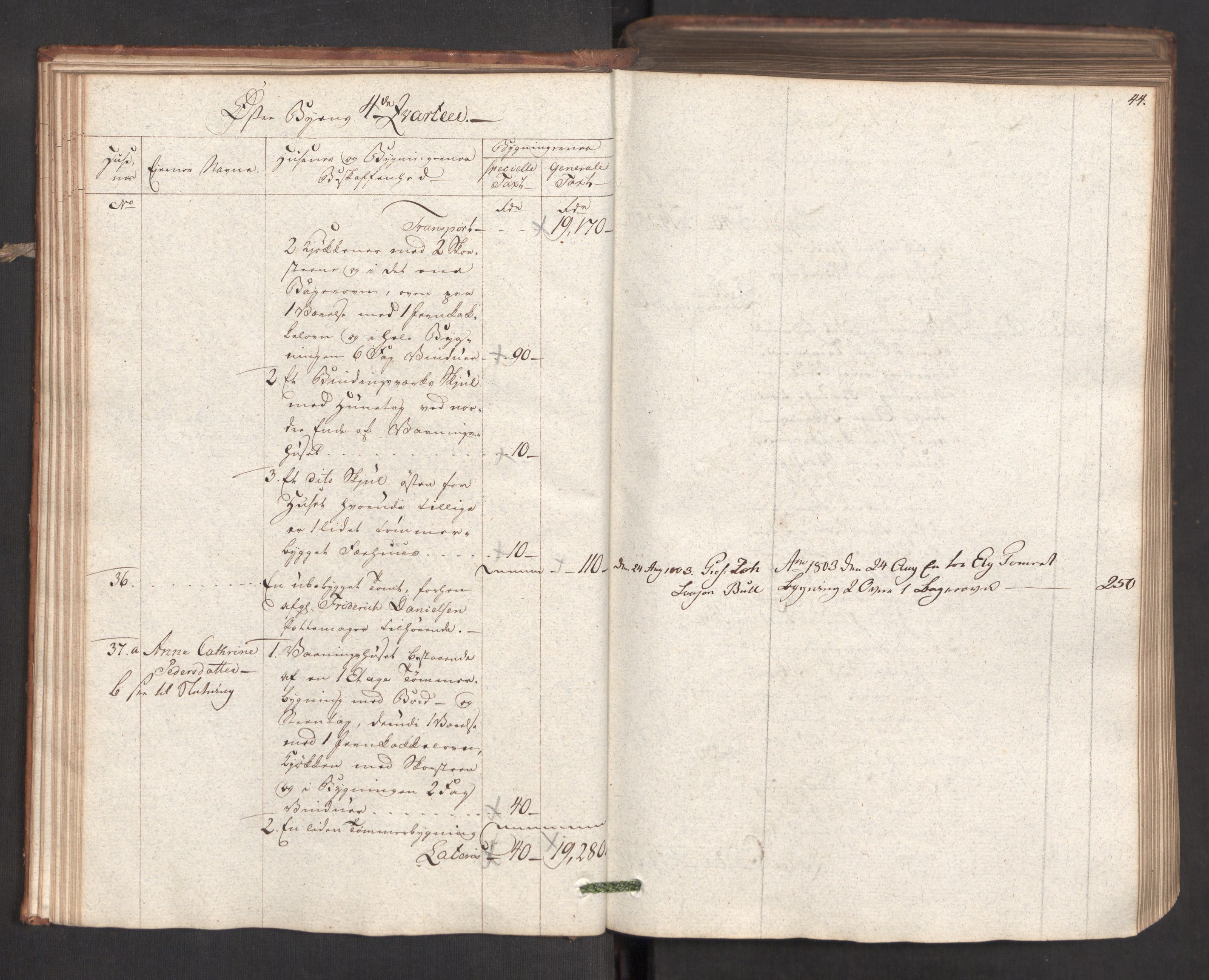 Kommersekollegiet, Brannforsikringskontoret 1767-1814, AV/RA-EA-5458/F/Fa/L0019/0001: Kristiansand / Branntakstprotokoll, 1797, p. 44