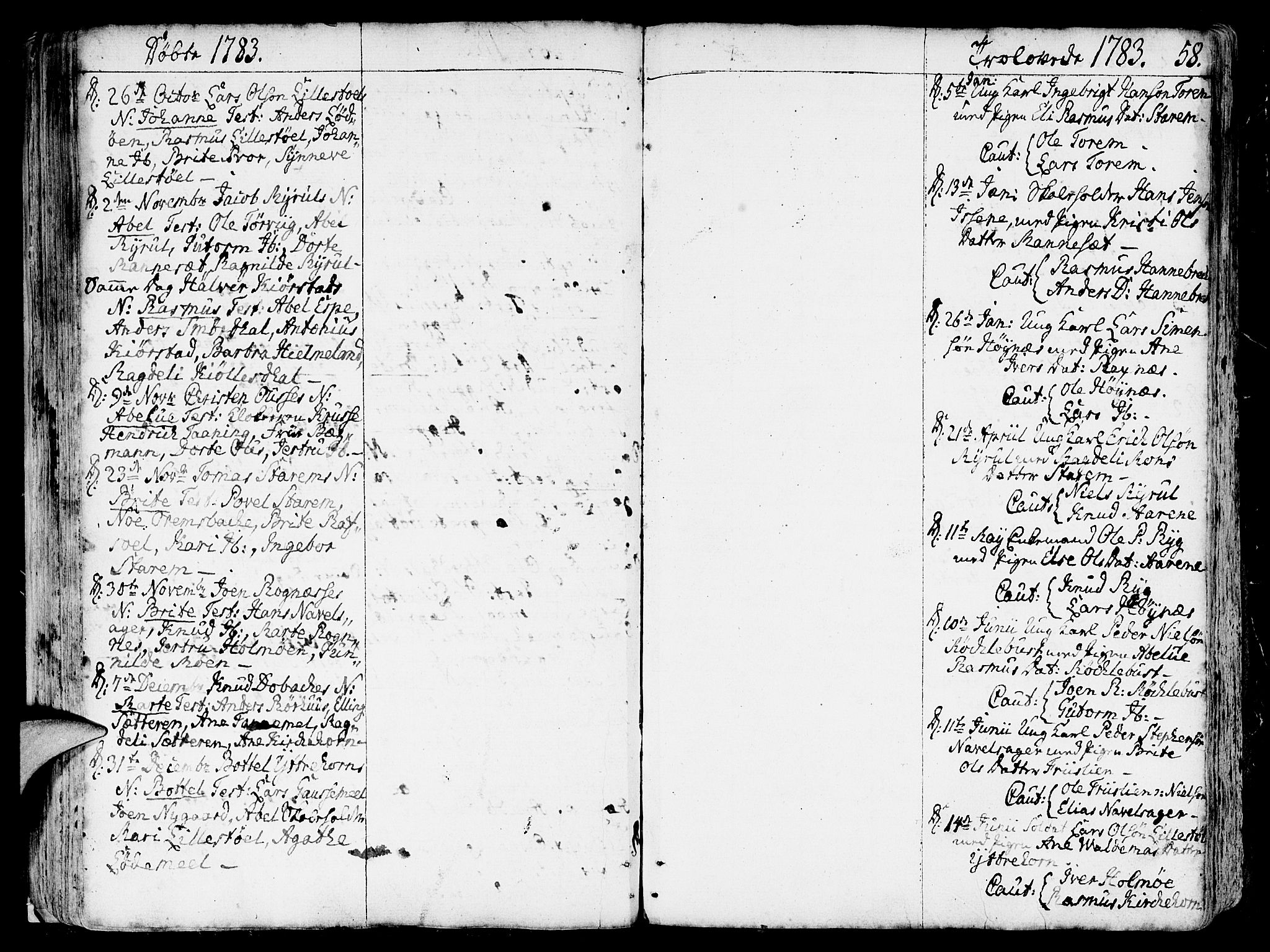 Eid sokneprestembete, AV/SAB-A-82301/H/Haa/Haaa/L0003: Parish register (official) no. A 3, 1770-1805, p. 58