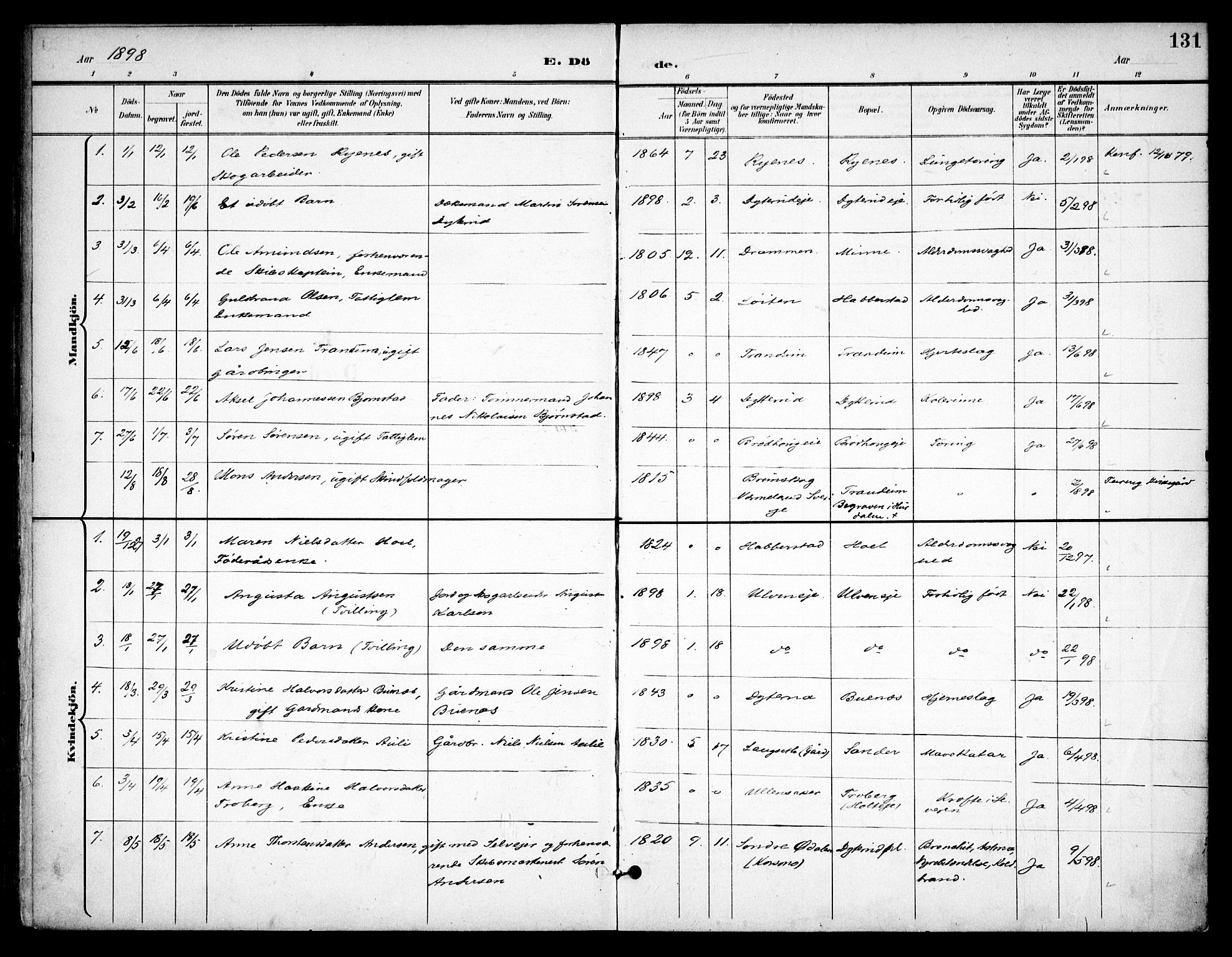 Eidsvoll prestekontor Kirkebøker, AV/SAO-A-10888/F/Fb/L0003: Parish register (official) no. II 3, 1898-1909, p. 131