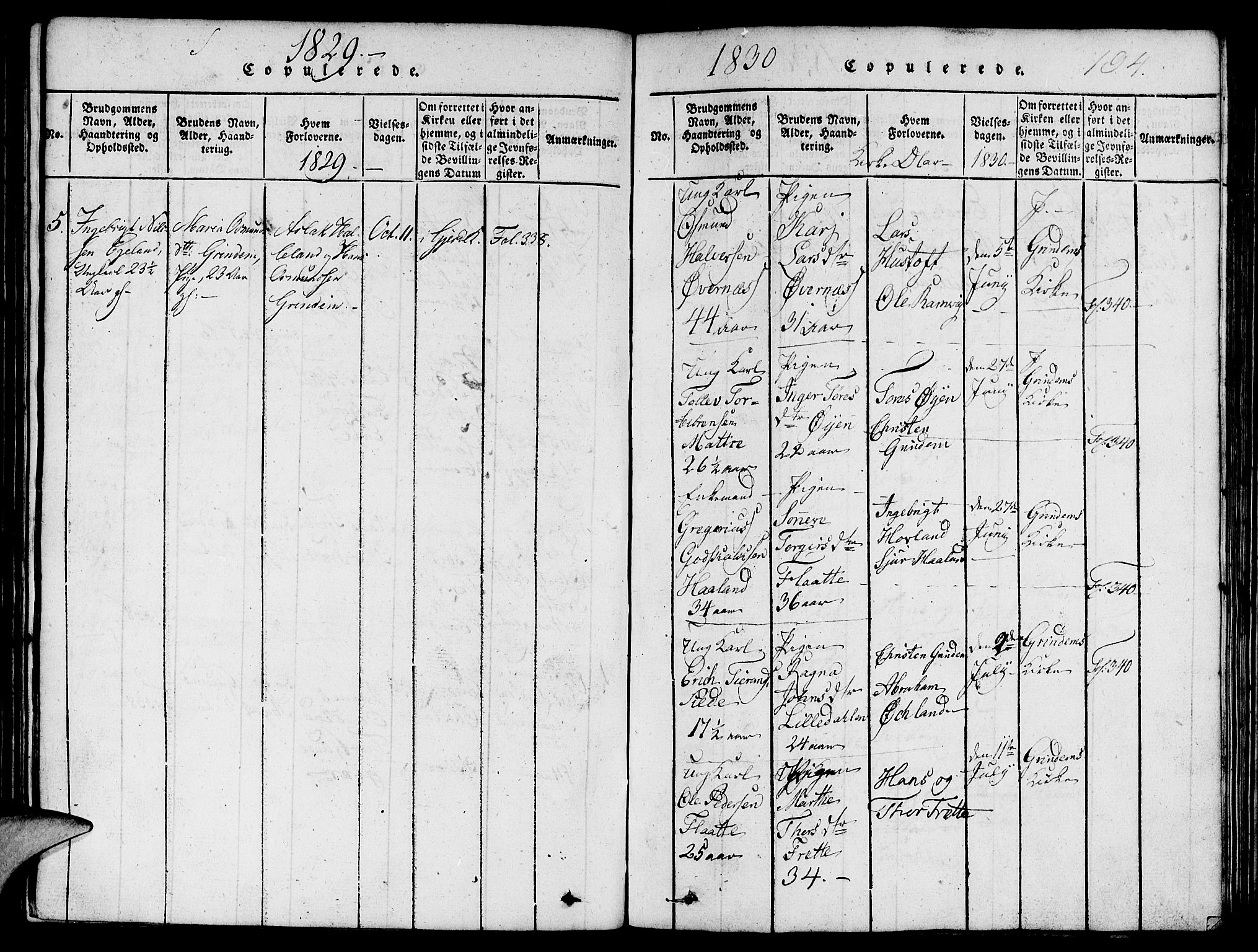 Etne sokneprestembete, SAB/A-75001/H/Hab: Parish register (copy) no. C 1, 1816-1841, p. 194