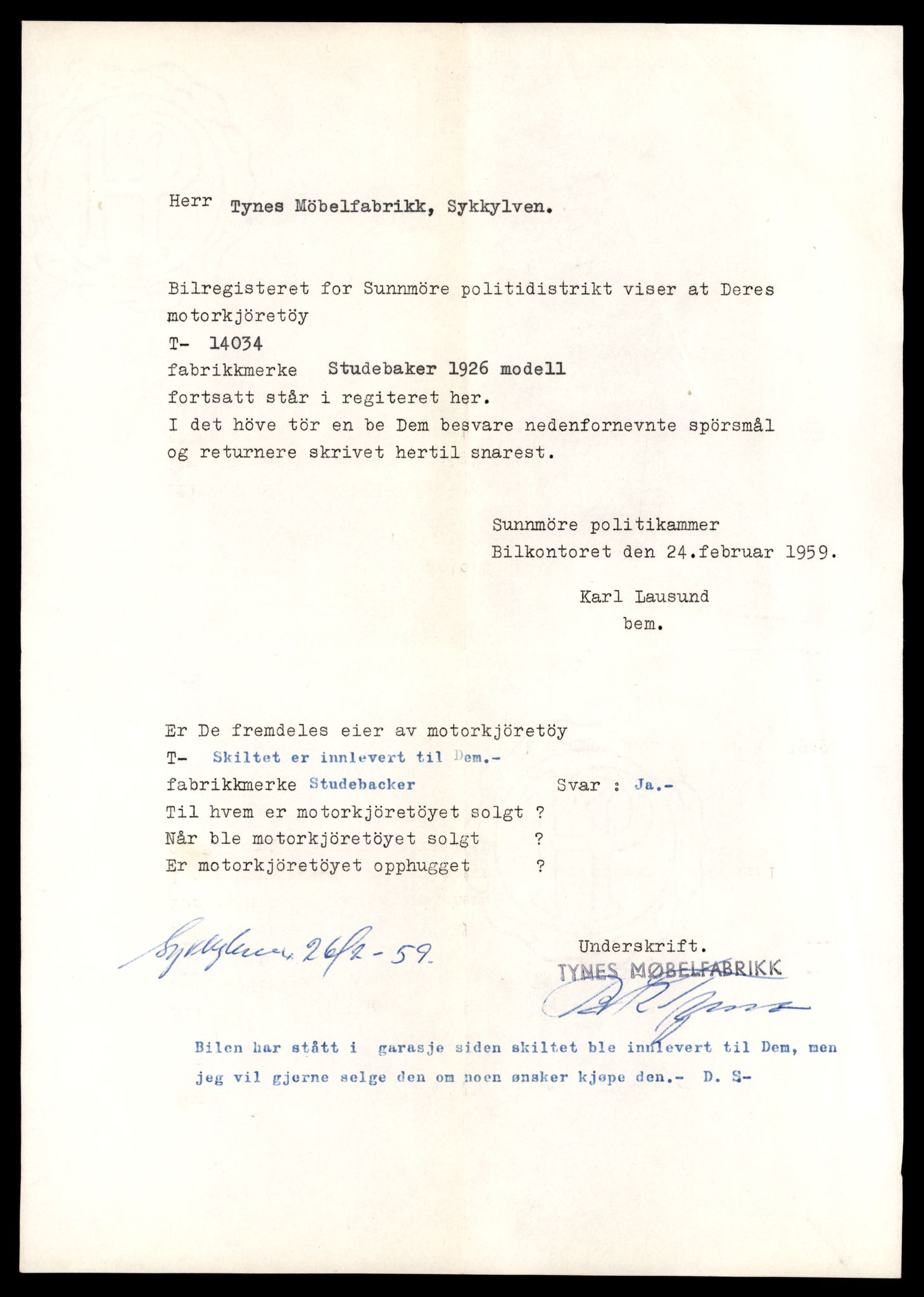 Møre og Romsdal vegkontor - Ålesund trafikkstasjon, AV/SAT-A-4099/F/Fe/L0042: Registreringskort for kjøretøy T 13906 - T 14079, 1927-1998, p. 2045