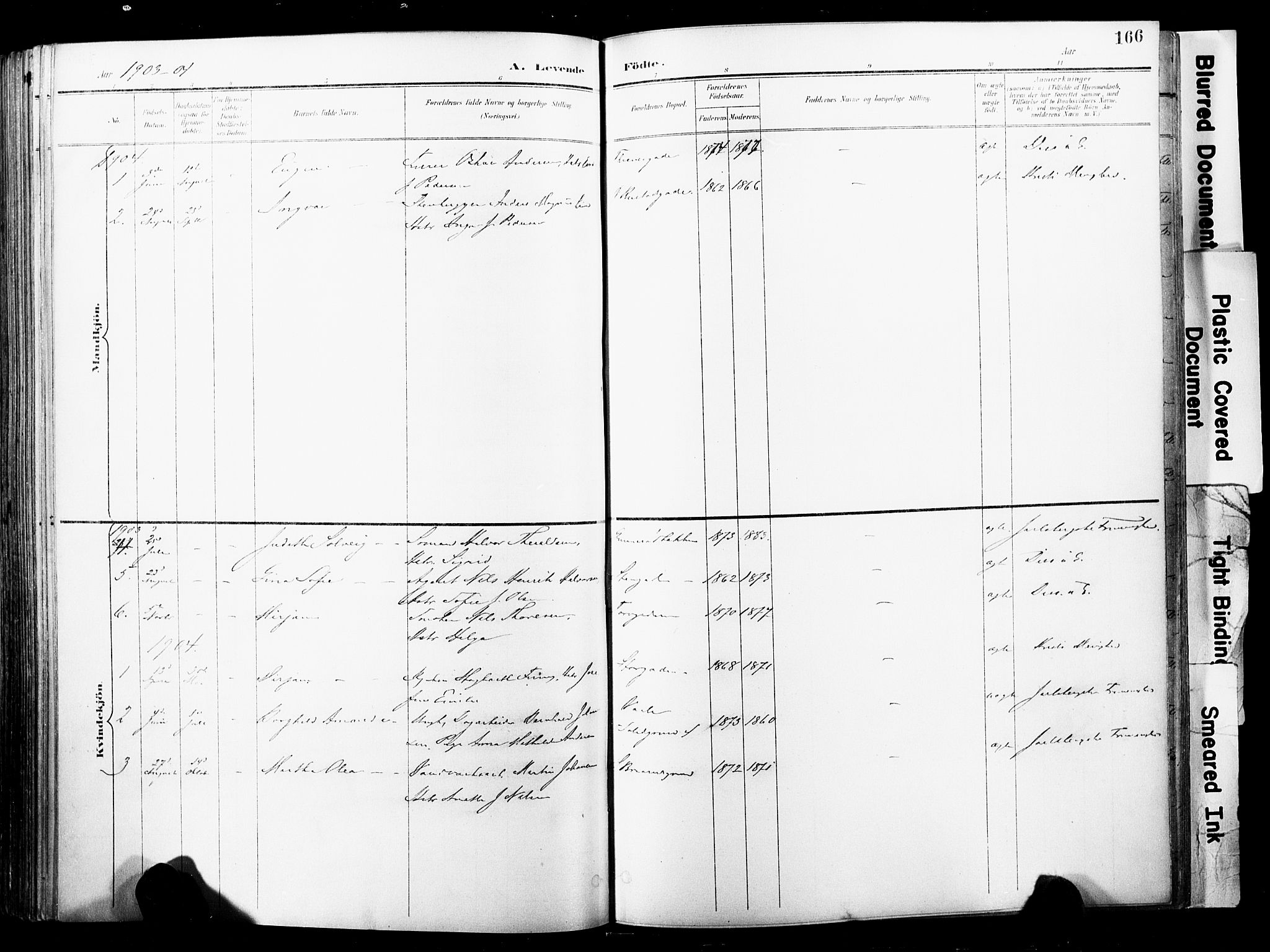 Horten kirkebøker, AV/SAKO-A-348/F/Fa/L0005: Parish register (official) no. 5, 1896-1904, p. 166