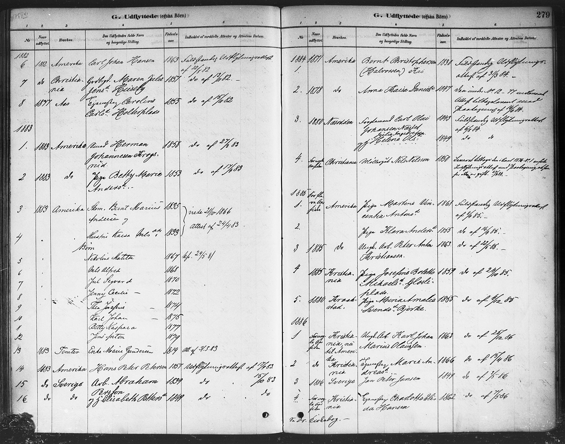 Drøbak prestekontor Kirkebøker, SAO/A-10142a/F/Fc/L0002: Parish register (official) no. III 2, 1878-1891, p. 279