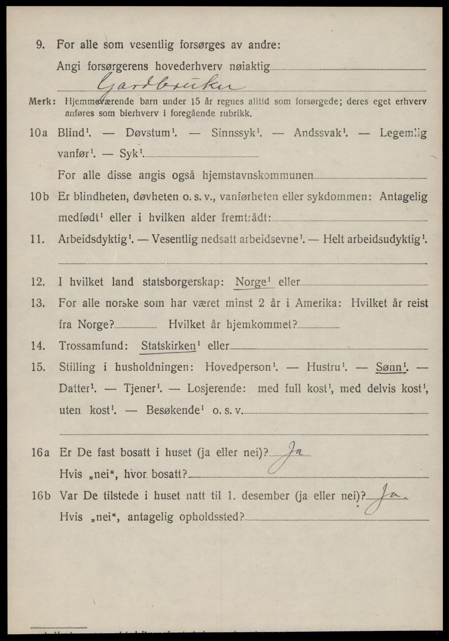 SAT, 1920 census for Tustna, 1920, p. 3700