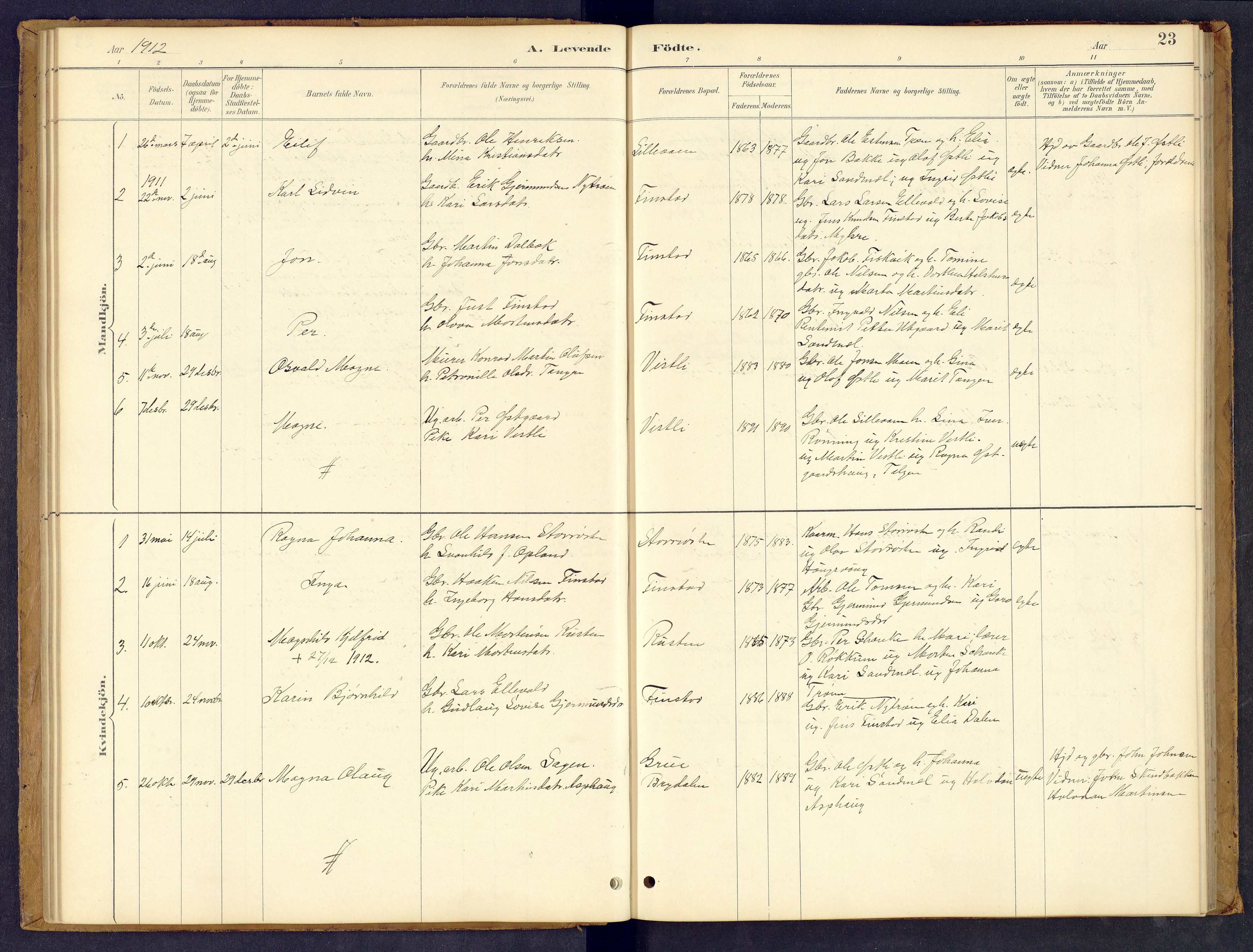 Tynset prestekontor, SAH/PREST-058/H/Ha/Hab/L0008: Parish register (copy) no. 8, 1884-1916, p. 23