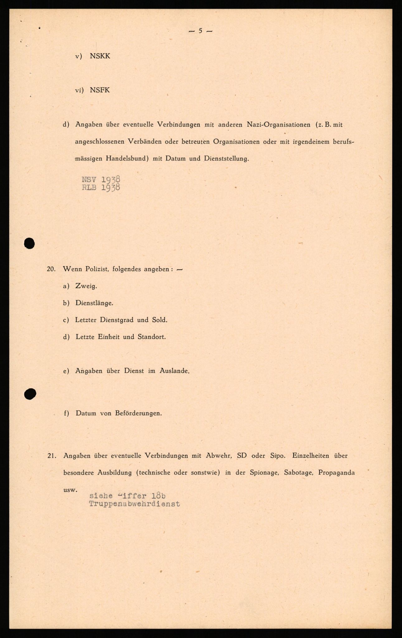 Forsvaret, Forsvarets overkommando II, AV/RA-RAFA-3915/D/Db/L0039: CI Questionaires. Tyske okkupasjonsstyrker i Norge. Østerrikere., 1945-1946, p. 44