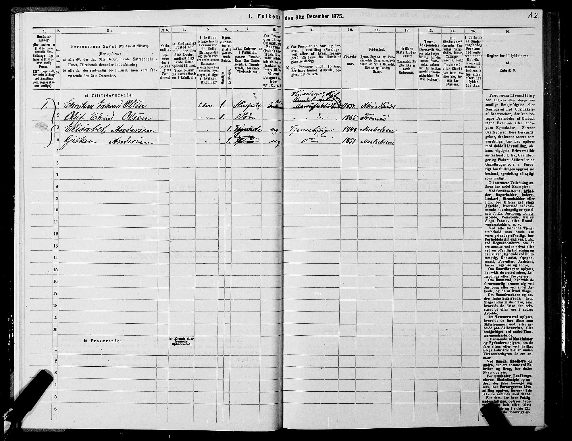 SATØ, 1875 census for 1902P Tromsø, 1875, p. 4012