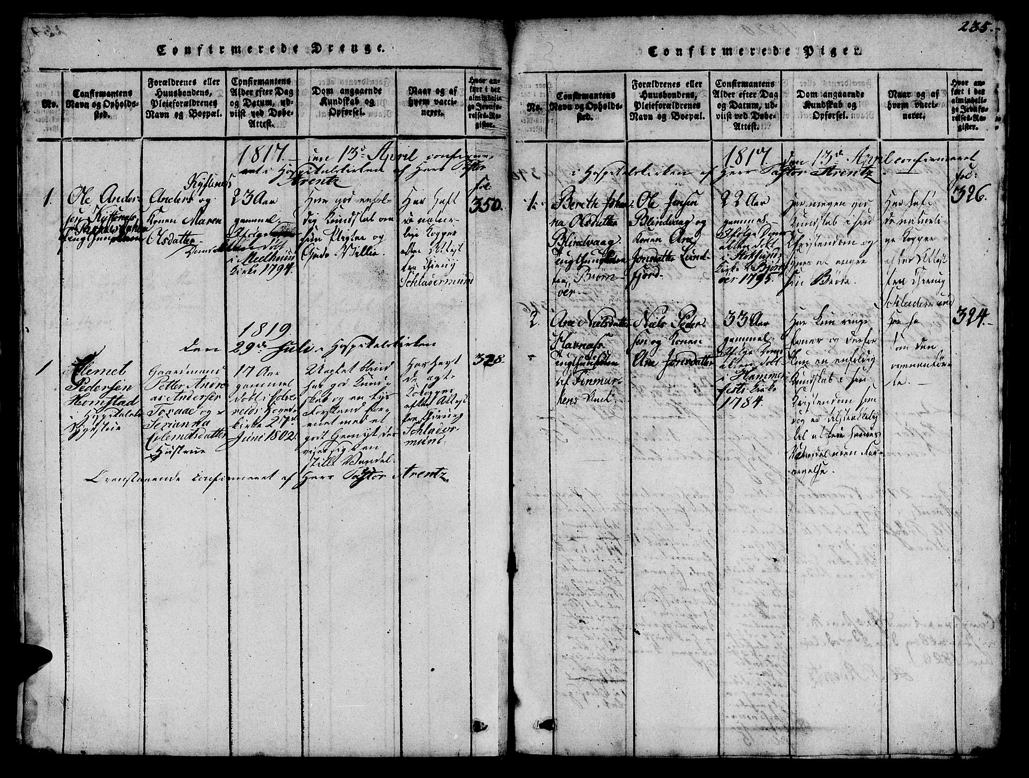 Ministerialprotokoller, klokkerbøker og fødselsregistre - Sør-Trøndelag, SAT/A-1456/623/L0478: Parish register (copy) no. 623C01, 1815-1873, p. 235