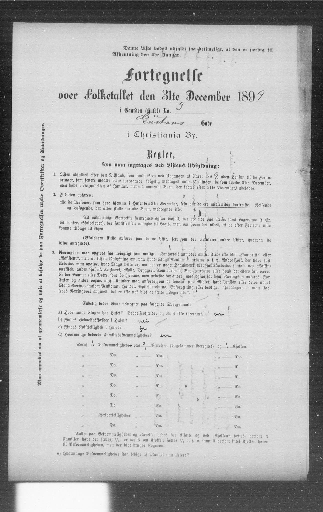 OBA, Municipal Census 1899 for Kristiania, 1899, p. 4399