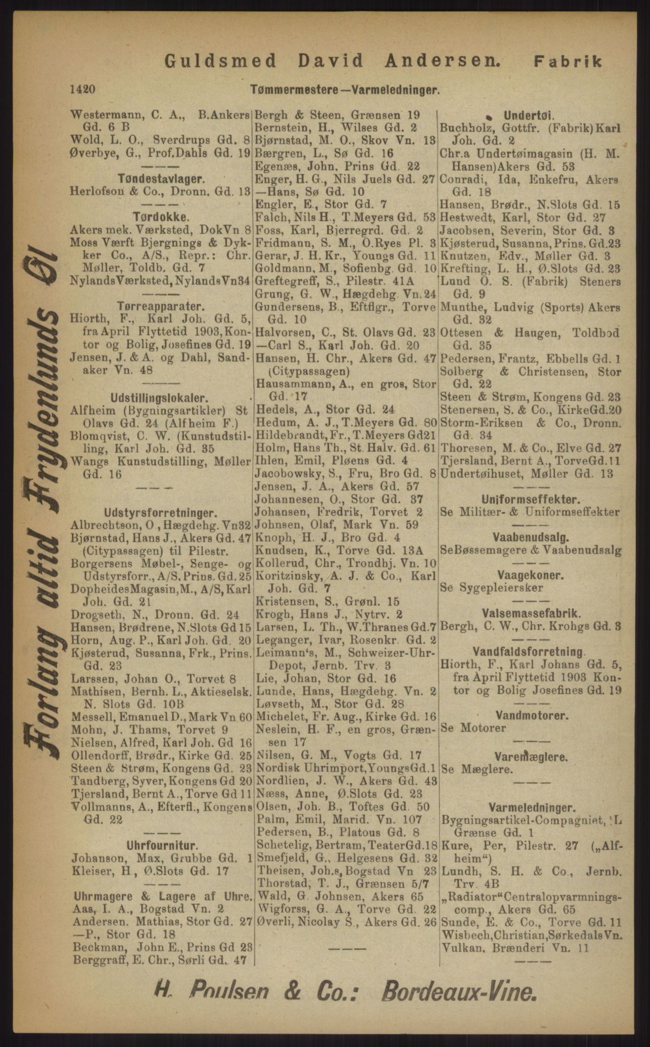 Kristiania/Oslo adressebok, PUBL/-, 1903, p. 1420