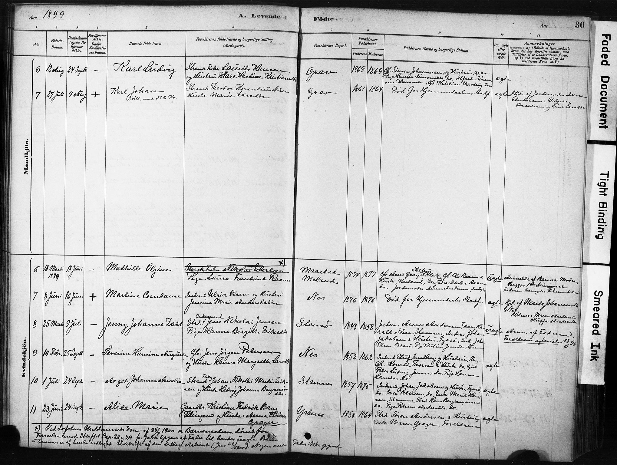 Ministerialprotokoller, klokkerbøker og fødselsregistre - Nordland, AV/SAT-A-1459/808/L0128: Parish register (official) no. 808A01, 1880-1902, p. 36