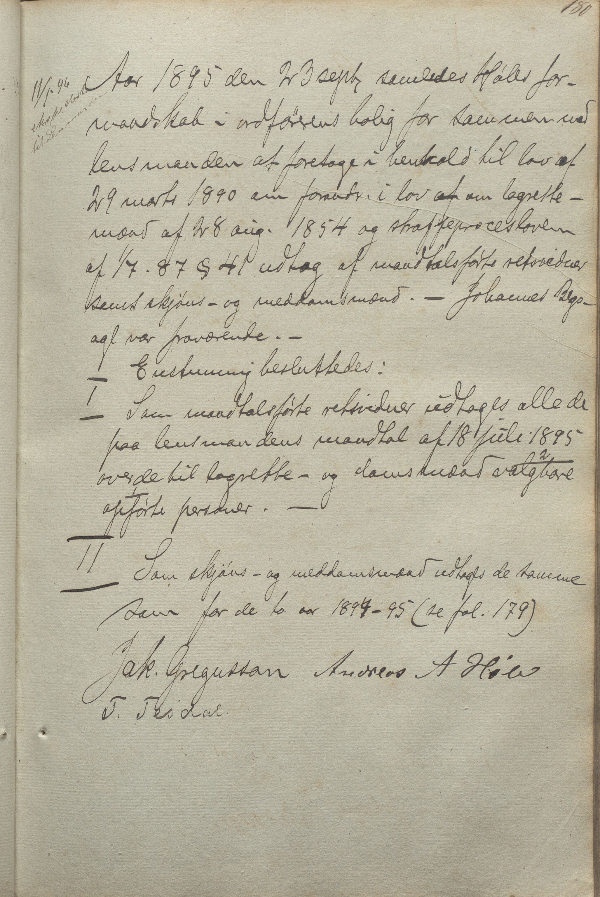 Høle kommune - Formannskapet, IKAR/K-100021/Aa/L0001: Møtebok, 1842-1895, p. 180a