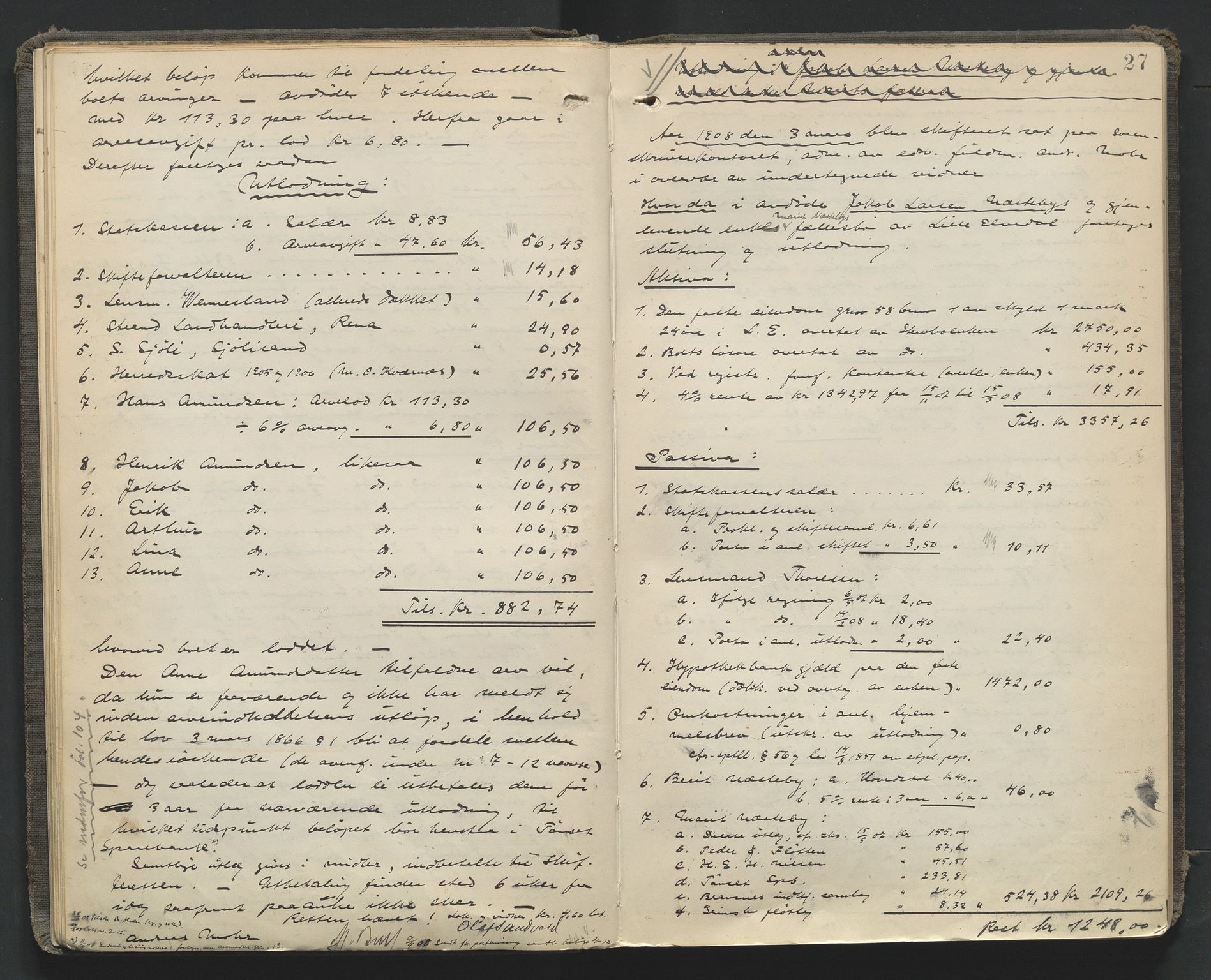 Nord-Østerdal tingrett, SAH/TING-020/J/Jd/L0006: Skifteutlodningsprotokoll, 1907-1920, p. 27