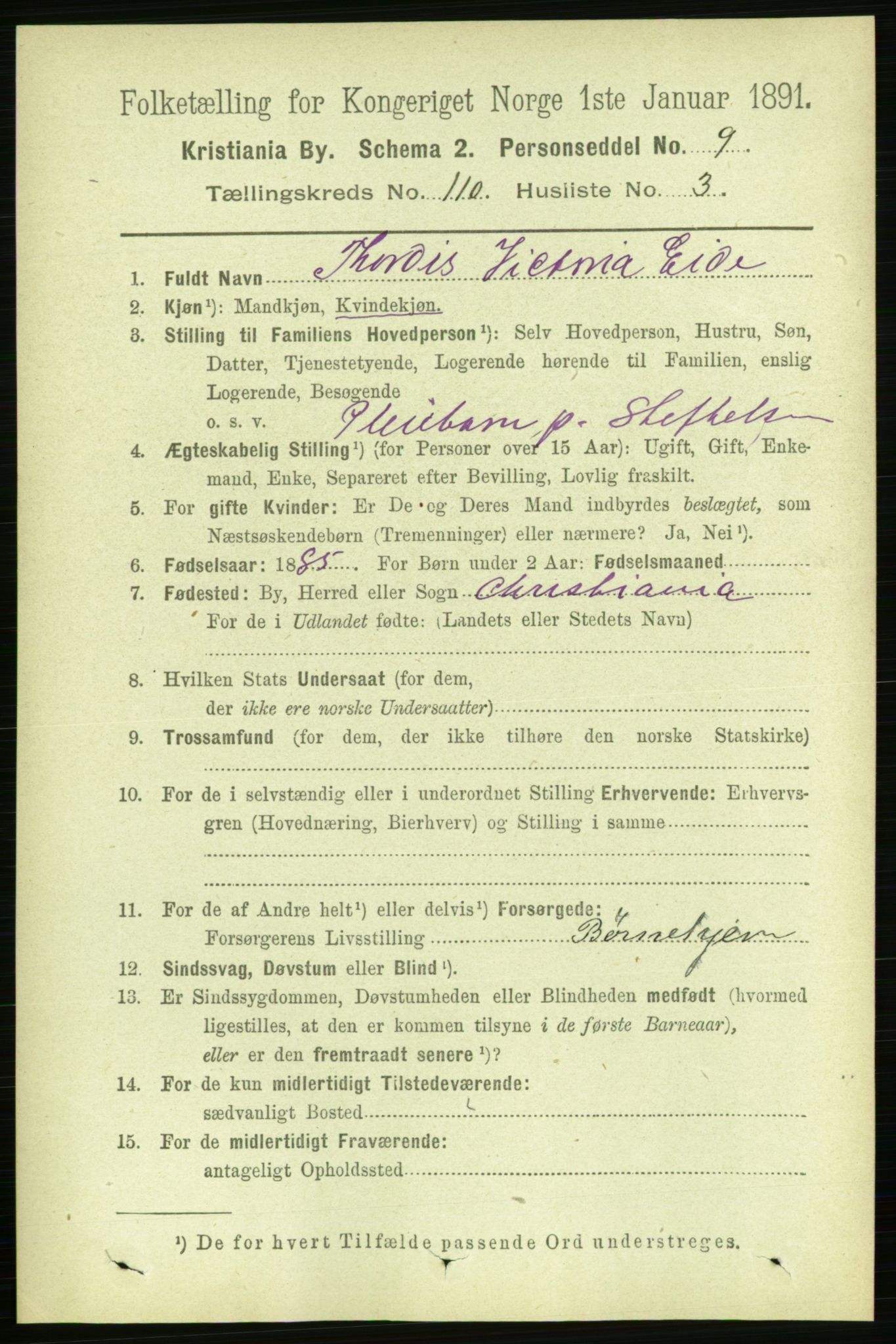 RA, 1891 census for 0301 Kristiania, 1891, p. 57187