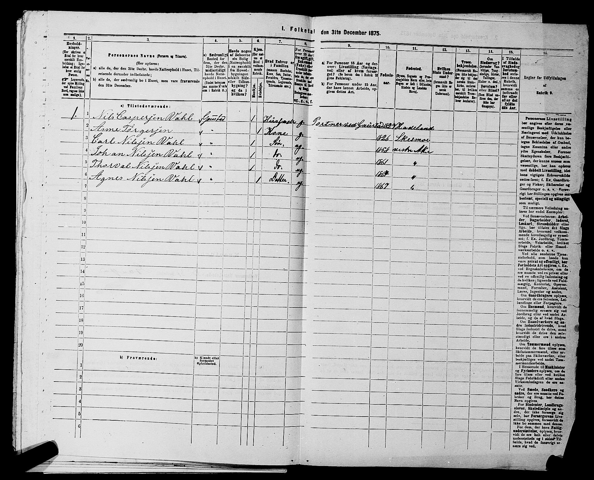 RA, 1875 census for 0218aP Vestre Aker, 1875, p. 1915