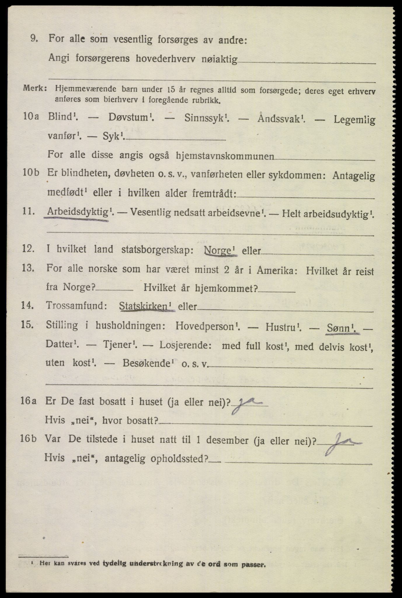 SAK, 1920 census for Åseral, 1920, p. 1761